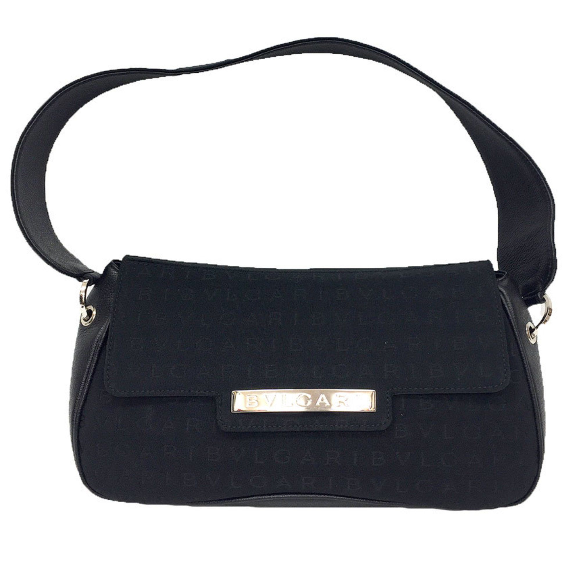 Bvlgari BVLGARI Mania Bag Canvas x Leather Black Women's Size ONE SIZE - 1 Thumbnail