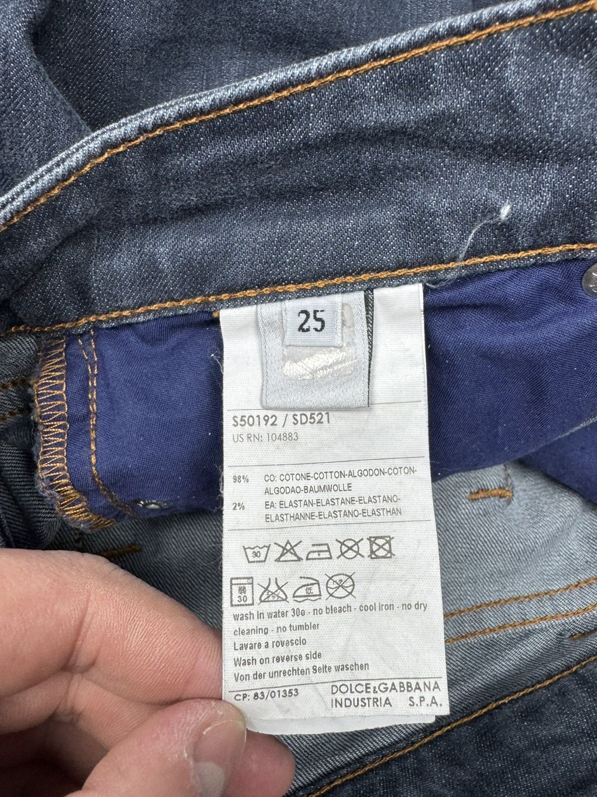 Dolce & Gabbana × Vintage Rare Custom Vintage Jeans Embroidered Big D&G Logo Drip Y2K Size 26" / US 2 / IT 38 - 9 Thumbnail