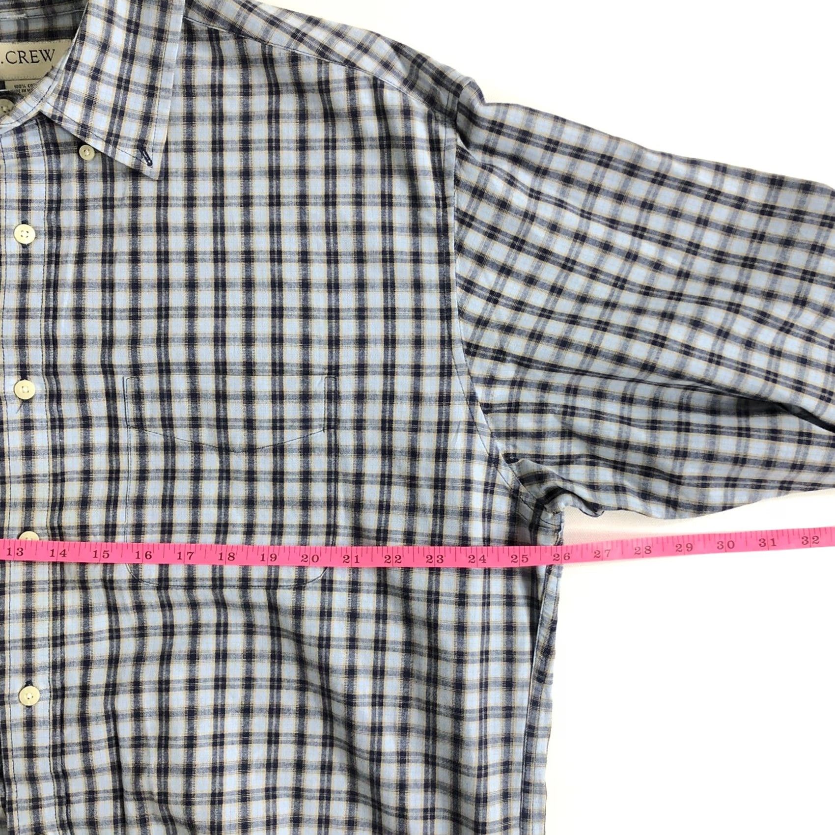 J.Crew J. CREW Shirt Long Sleeve Button Down Plaid Blue/Gray Mens Large Regular Shirt Size US L / EU 52-54 / 3 - 4 Thumbnail