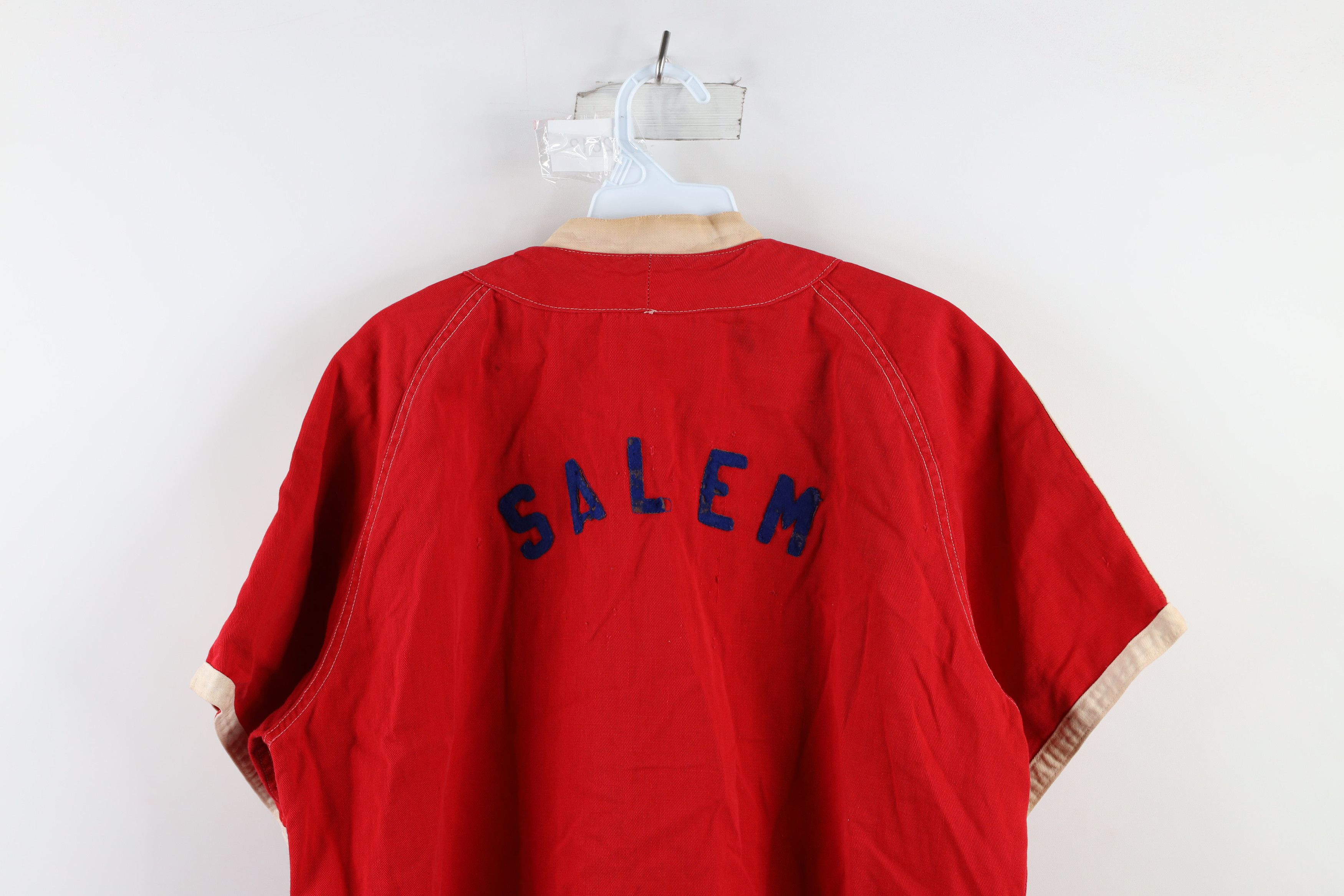 Vintage Vintage 40s 50s Salem Baseball Jersey Uniform Red USA Size US XL / EU 56 / 4 - 13 Thumbnail