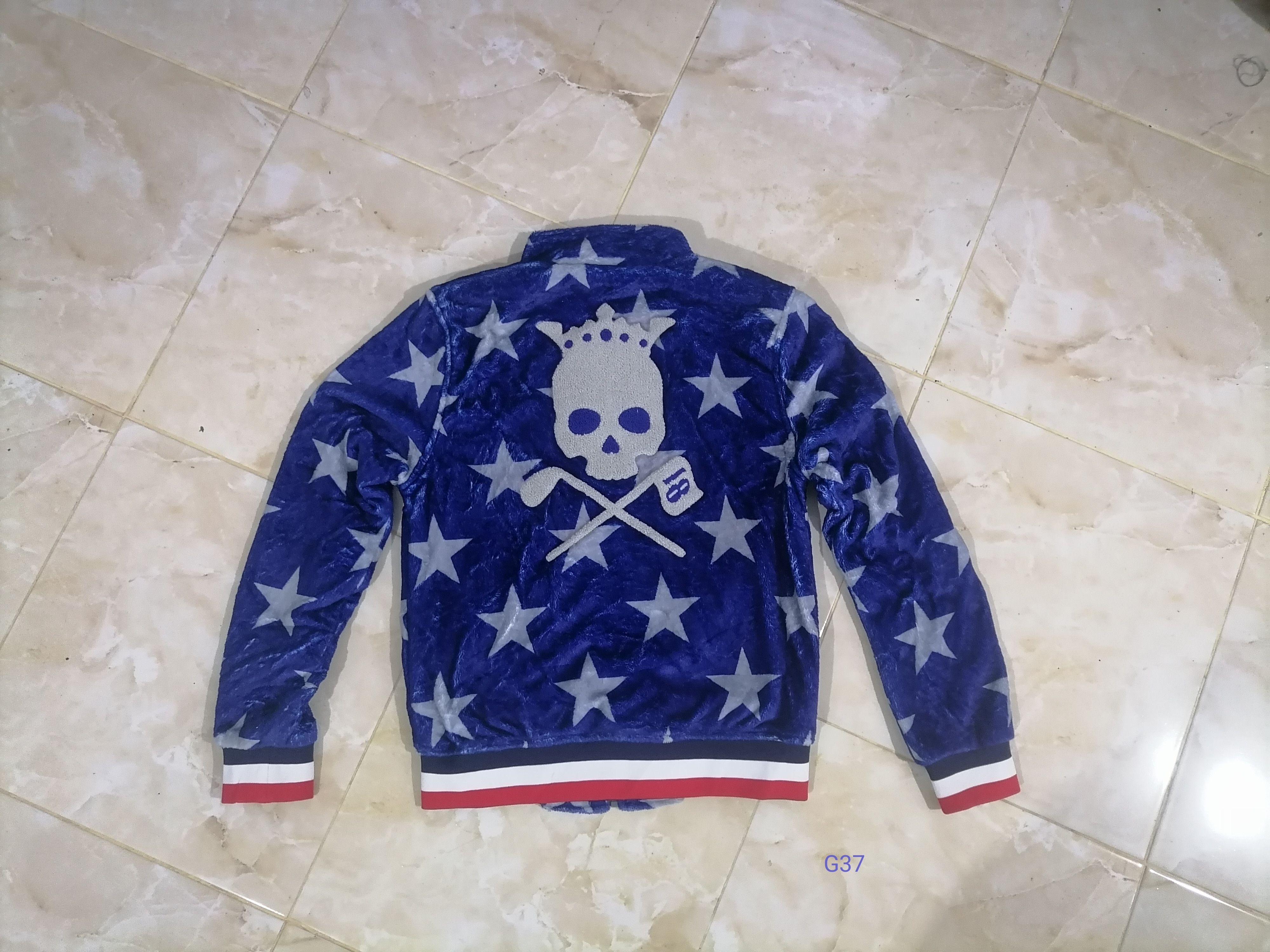 Designer Birdie Hunt Skull Golfer Velvet Sweater Size US XS / EU 42 / 0 - 1 Thumbnail