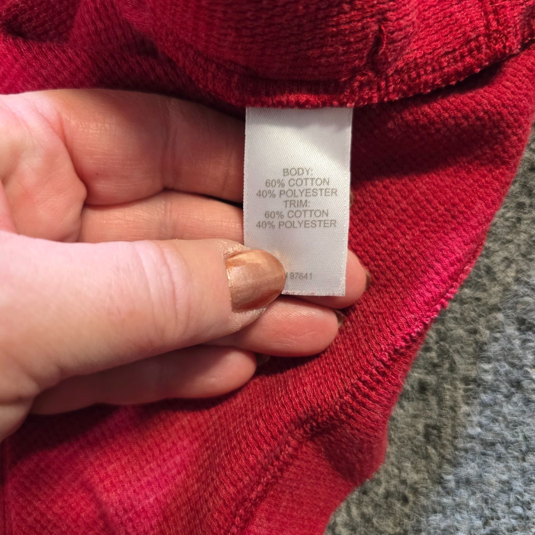 J. Jill J Jill Top Women L Red Thermal Textured Pockets Long Sleeve Capsule Knit Shirt Size L / US 10 / IT 46 - 6 Thumbnail