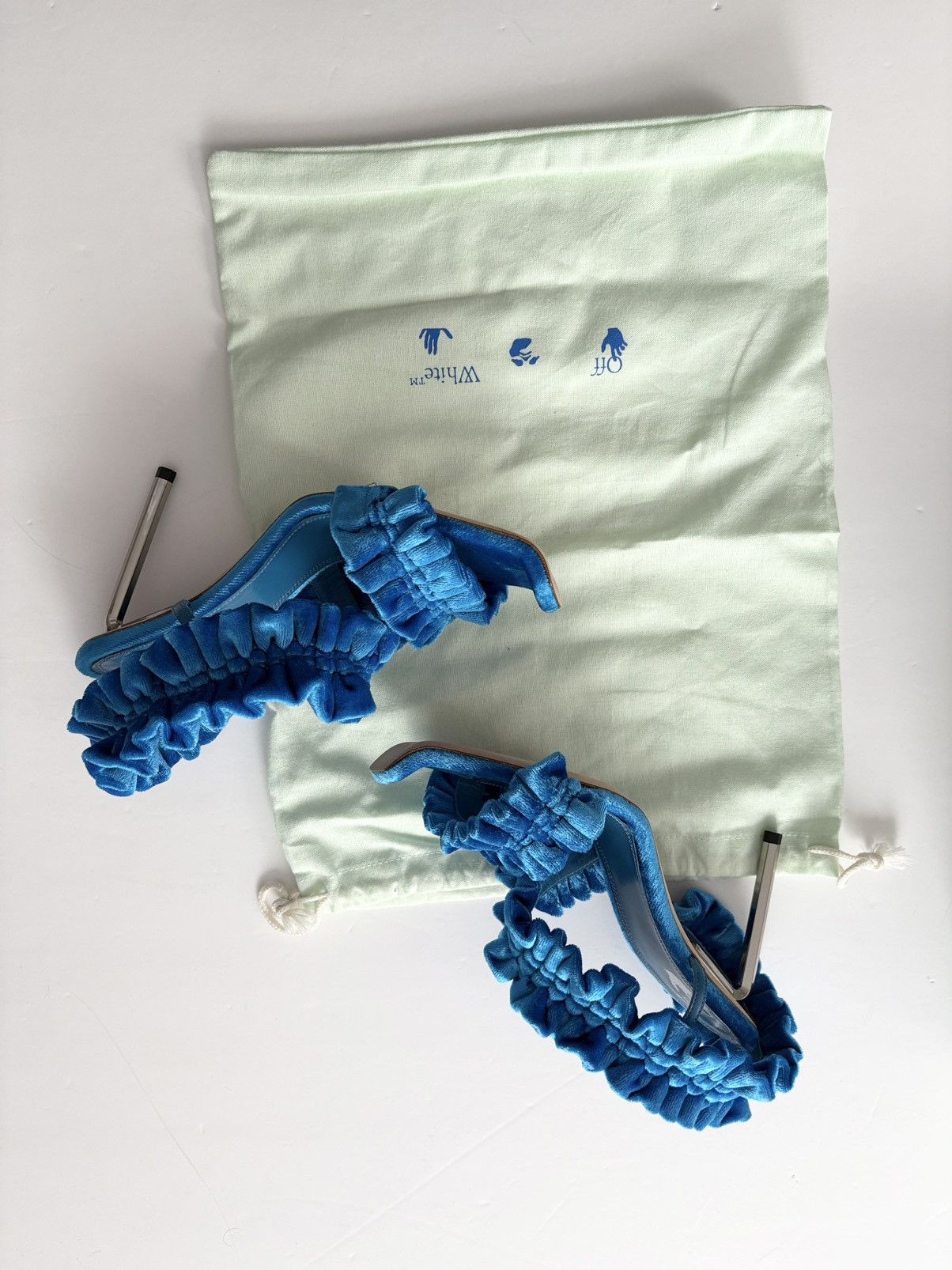 Off-White Off White Allen Curtain velvet ruffle sandals Size US 6 / IT 36 - 10 Thumbnail