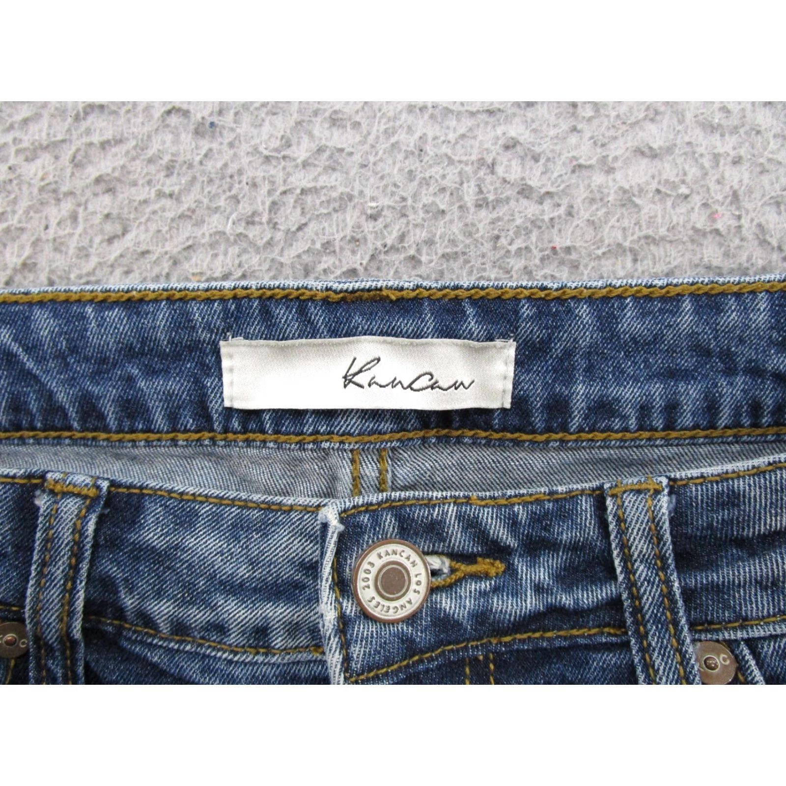 Vintage Kancan Distressed Denim High Rise Raw Cut Off Hem Ankle Jeans 27 Blue Womens Jeans Size 27 Distressed Denim Ankle KanCan Size 27" / US 4 / IT 40 - 4 Thumbnail