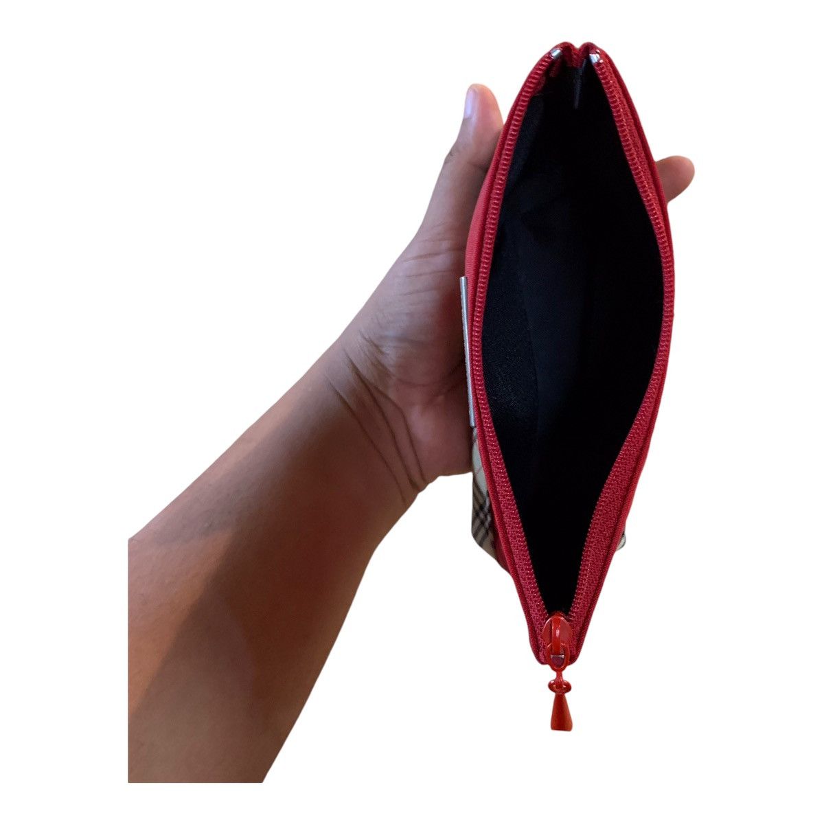 Burberry Burberry Cosmetic Red Nova Check Pouch Bag Size ONE SIZE - 4 Thumbnail