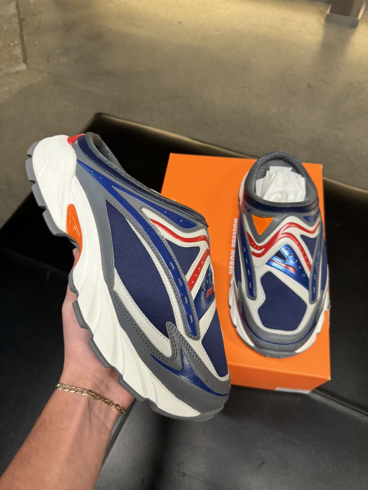 Heron Preston Heron Preston Block Stepper Mule Navy Blue Size US 11 / EU 44 - 1 Thumbnail