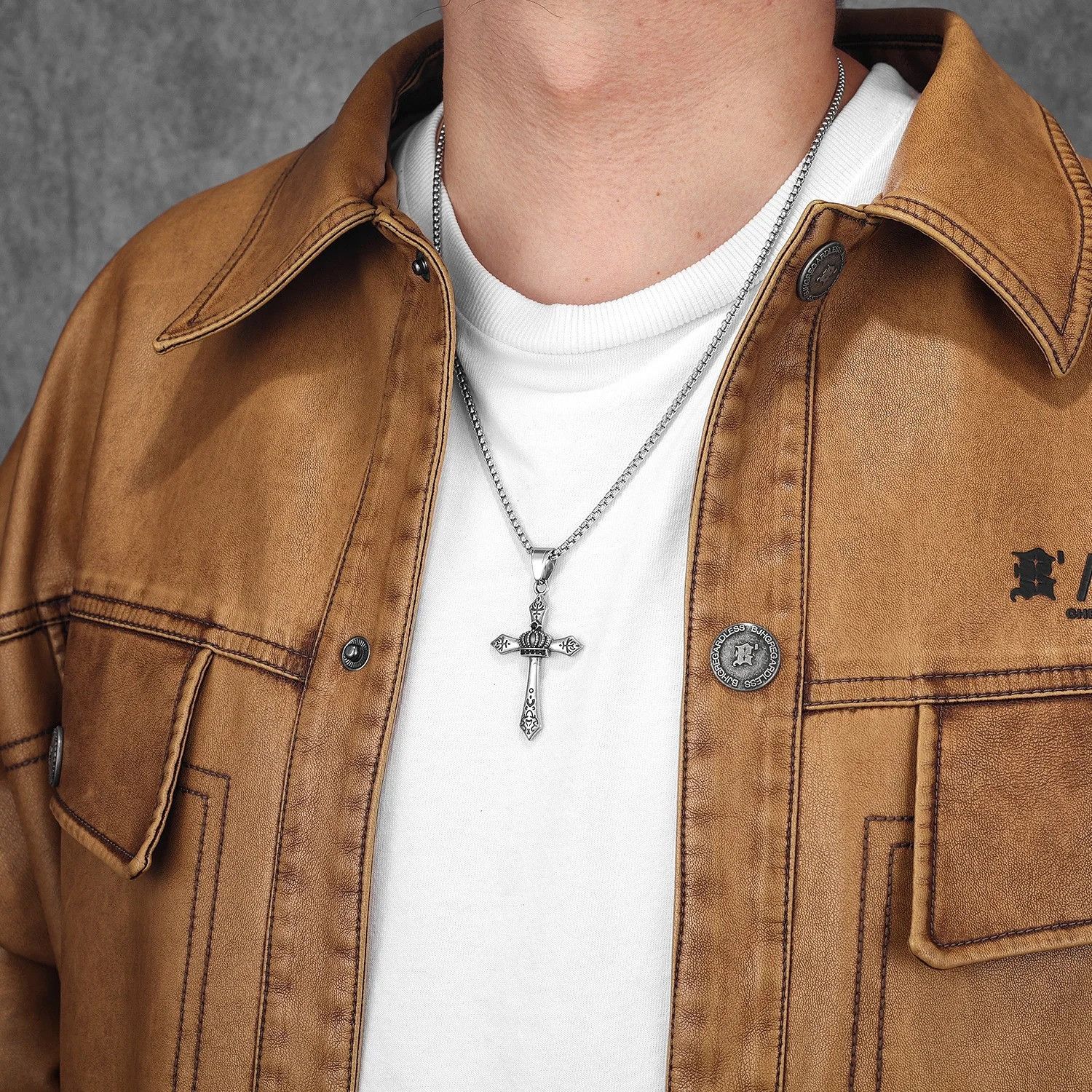 Other Crown Cross Pendant Accessories Necklace Gifts For Him Size ONE SIZE - 5 Thumbnail
