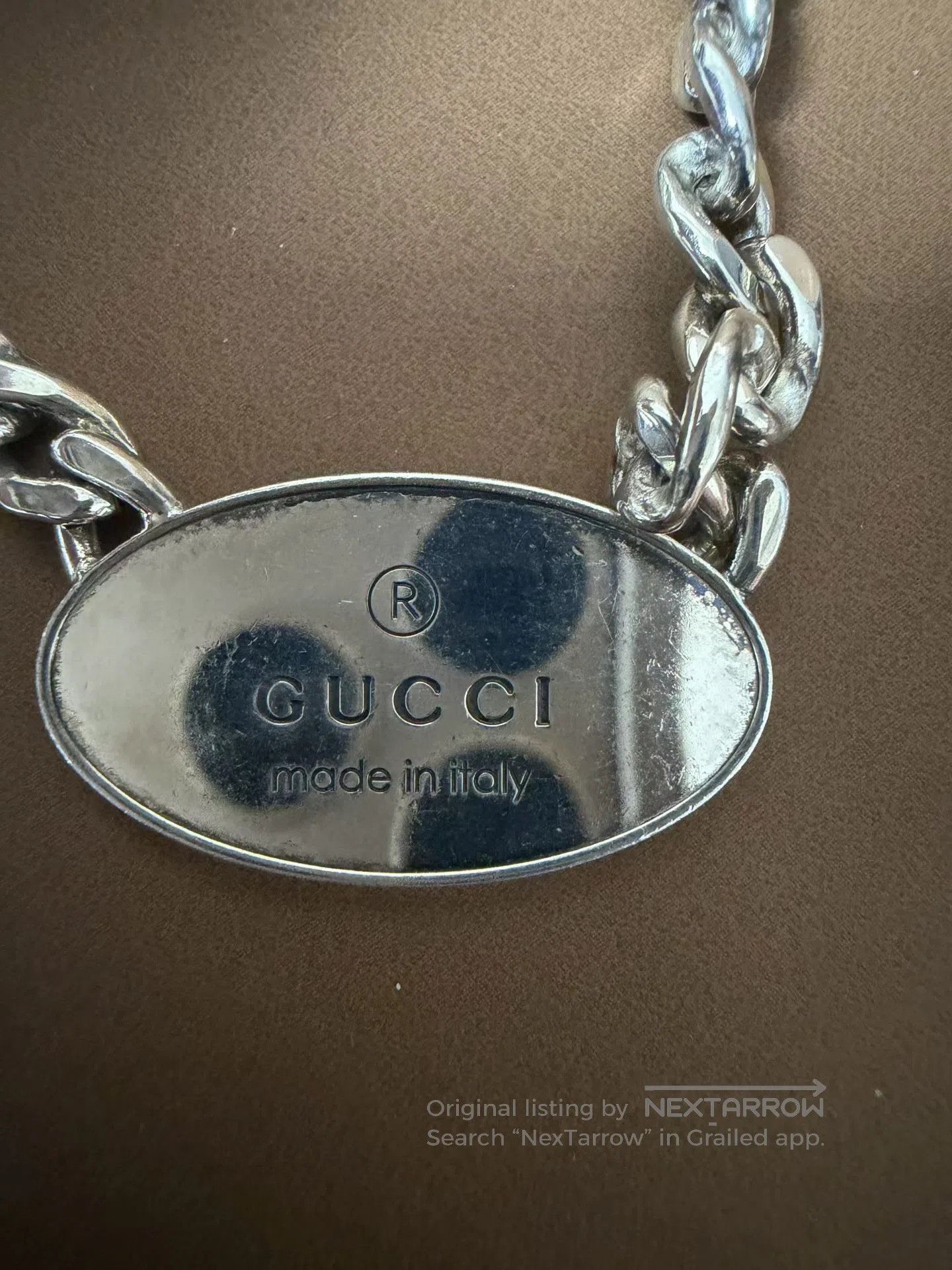 Gucci Guicci Pendant logo chain 925 silver necklace| Size ONE SIZE - 2 Thumbnail