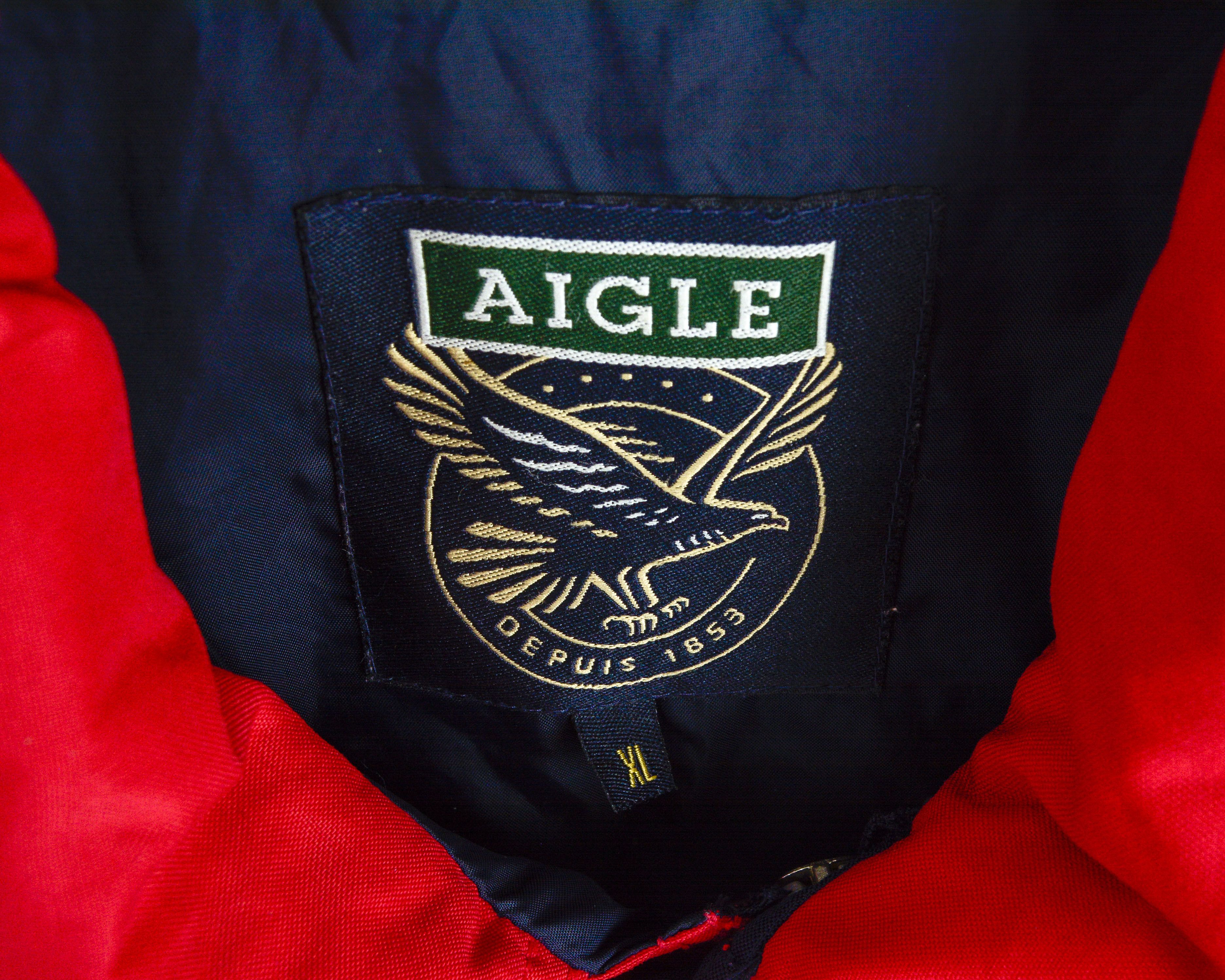 Aigle Men XL Jacket Coat Waterproof Hiking Hooded Windbreaker Red Size US XL / EU 56 / 4 - 5 Thumbnail
