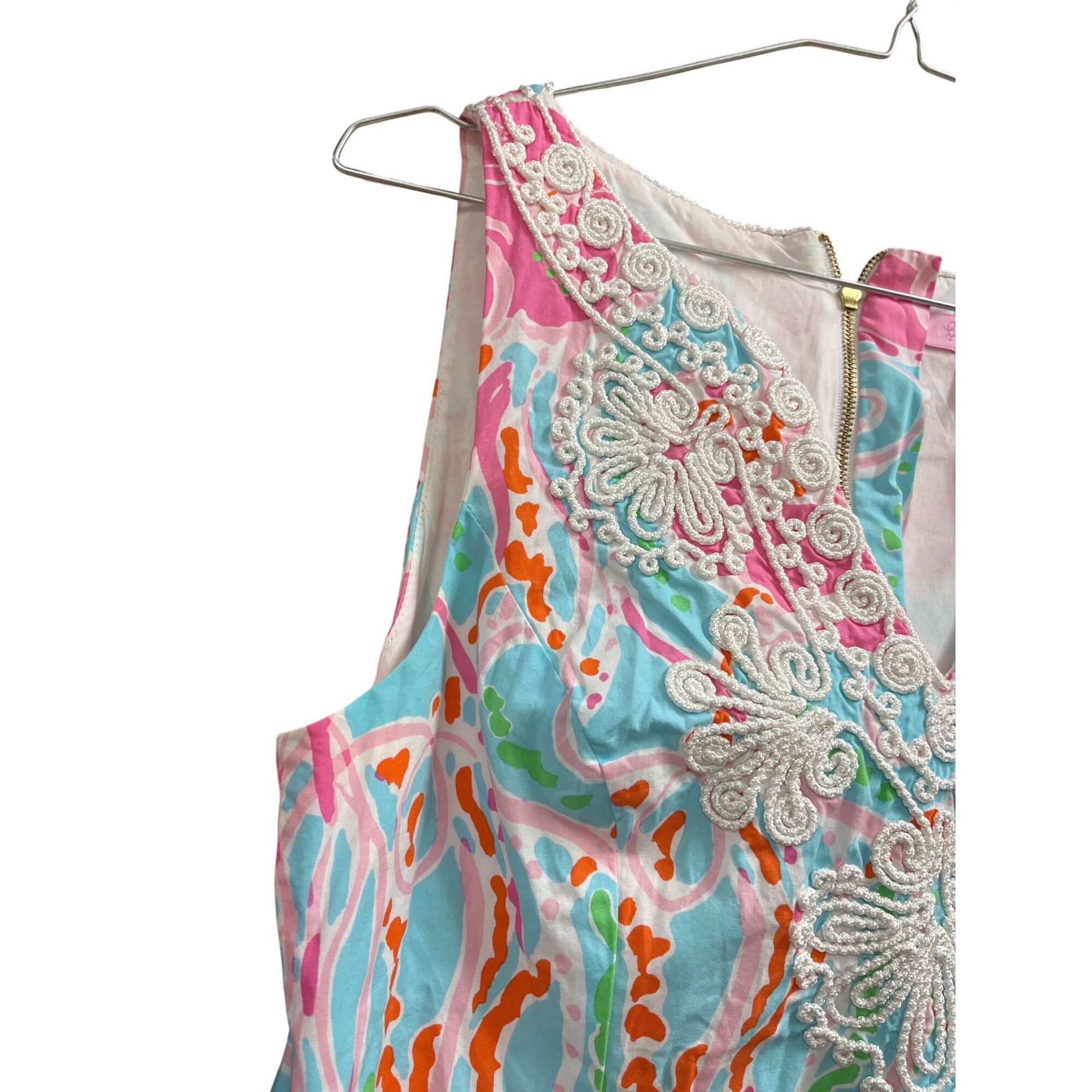 Lilly Pulitzer Lily Pulitzer wms pink aqual embroided spring summer midi dr Size M / US 6-8 / IT 42-44 - 4 Thumbnail
