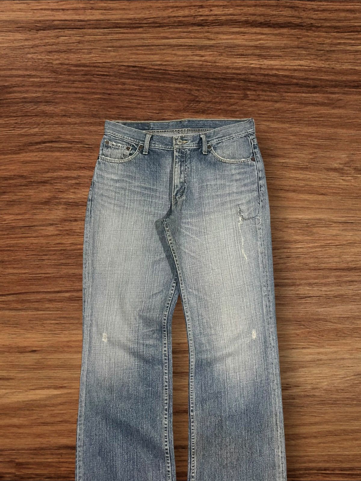 Levi's Vintage Y2K Levi’s Blue Washed Distressed Flare Jeans Size US 31 - 3 Thumbnail