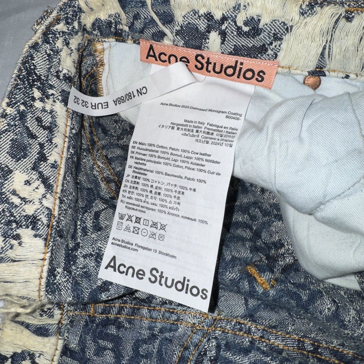 Acne Studios Acne Studios Distressed Monogram Jeans Size US 32 / EU 48 - 4 Thumbnail