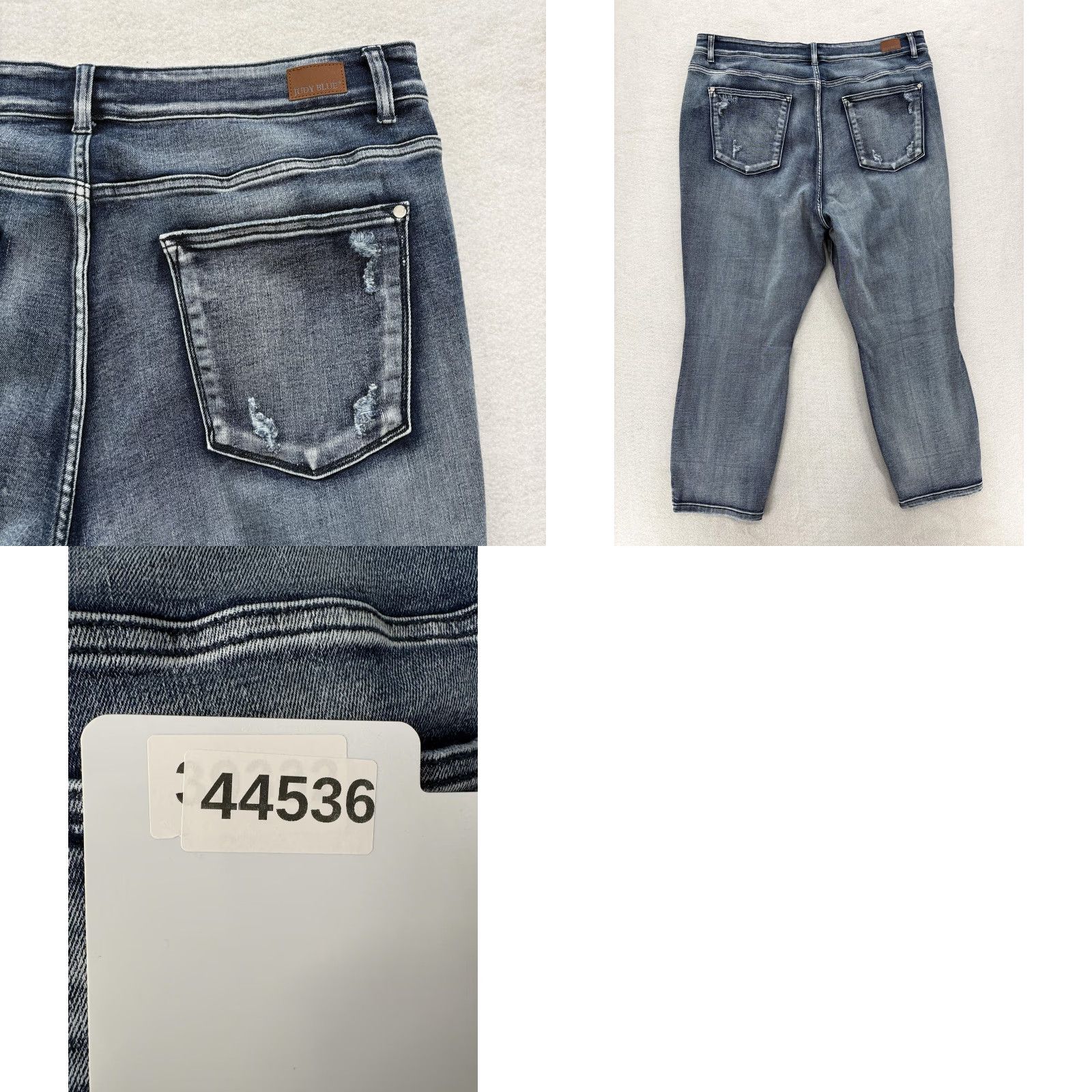 Denime Judy Blue Jeans Womens 24W Blue Boyfriend Fit Distressed Ripped Stretch Denim Jeans Size 42" / US 20 - 9 Thumbnail