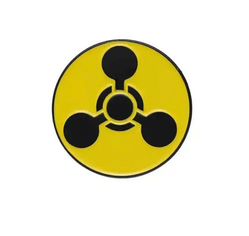 Jewelry Radioactive Symbol Pin Size ONE SIZE - 1 Thumbnail