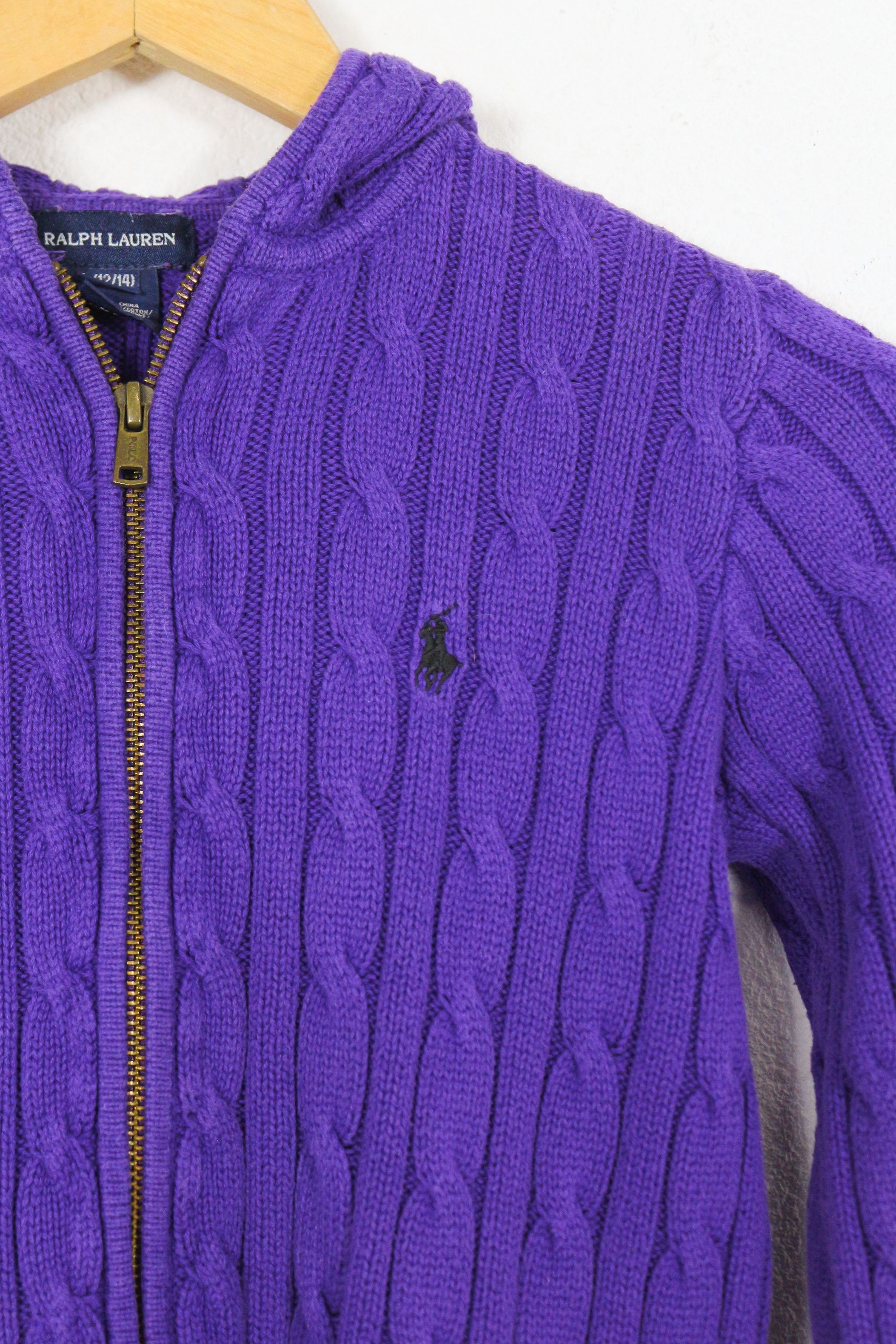 Polo Ralph Lauren Polo Ralph Lauren Pony Logo Cable Knit Hoodie Y2K Style Size S / US 4 / IT 40 - 2 Thumbnail