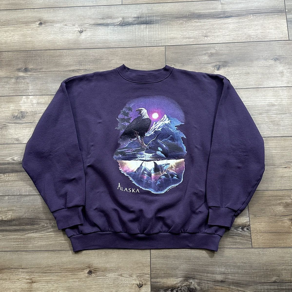 Tultex Vintage 90s Alaska Wildlife Nature Crewneck Sweatshirt Size US XL / EU 56 / 4 - 1 Thumbnail