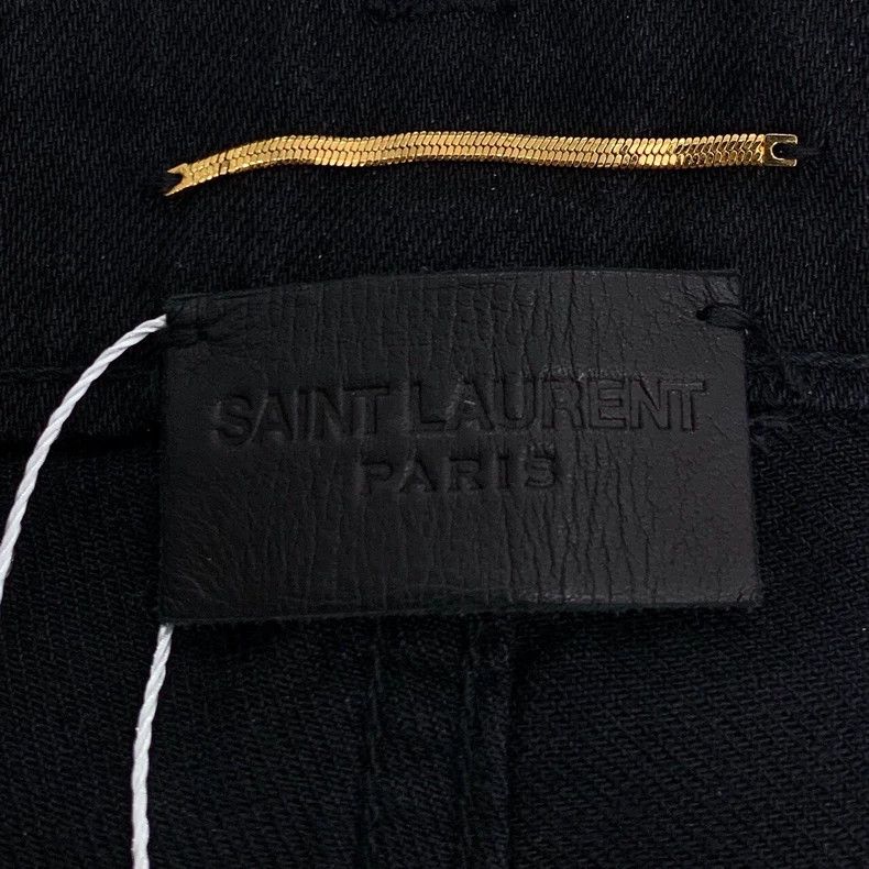 Saint Laurent Paris Saint Laurent Black mid-rise cotton straight leg pants 2504 Size US 27 - 5 Thumbnail