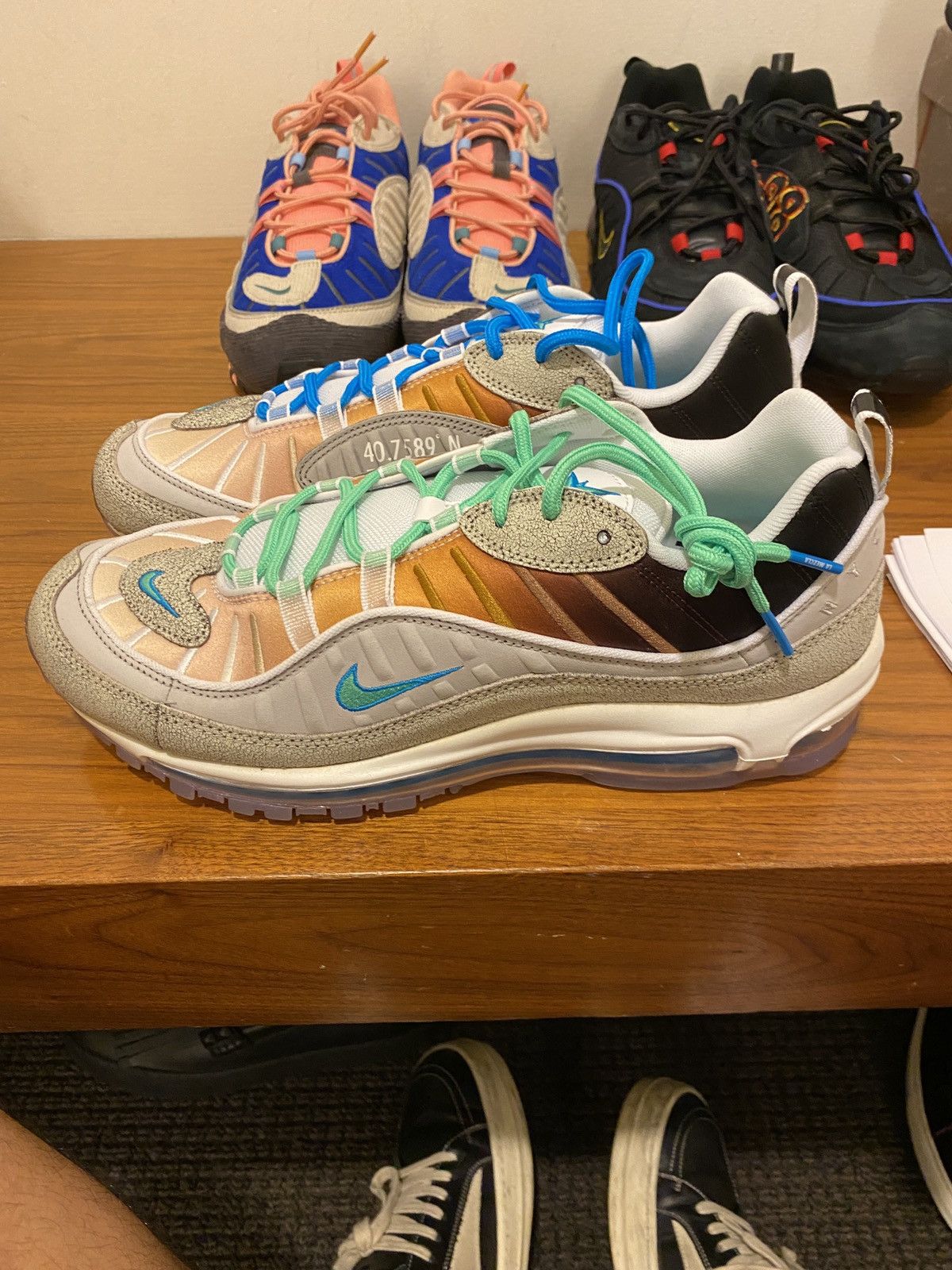 image of Nike Air Max 98 On Air: Nyc La Mezcla 11.5 Shoes in Grey, Men's