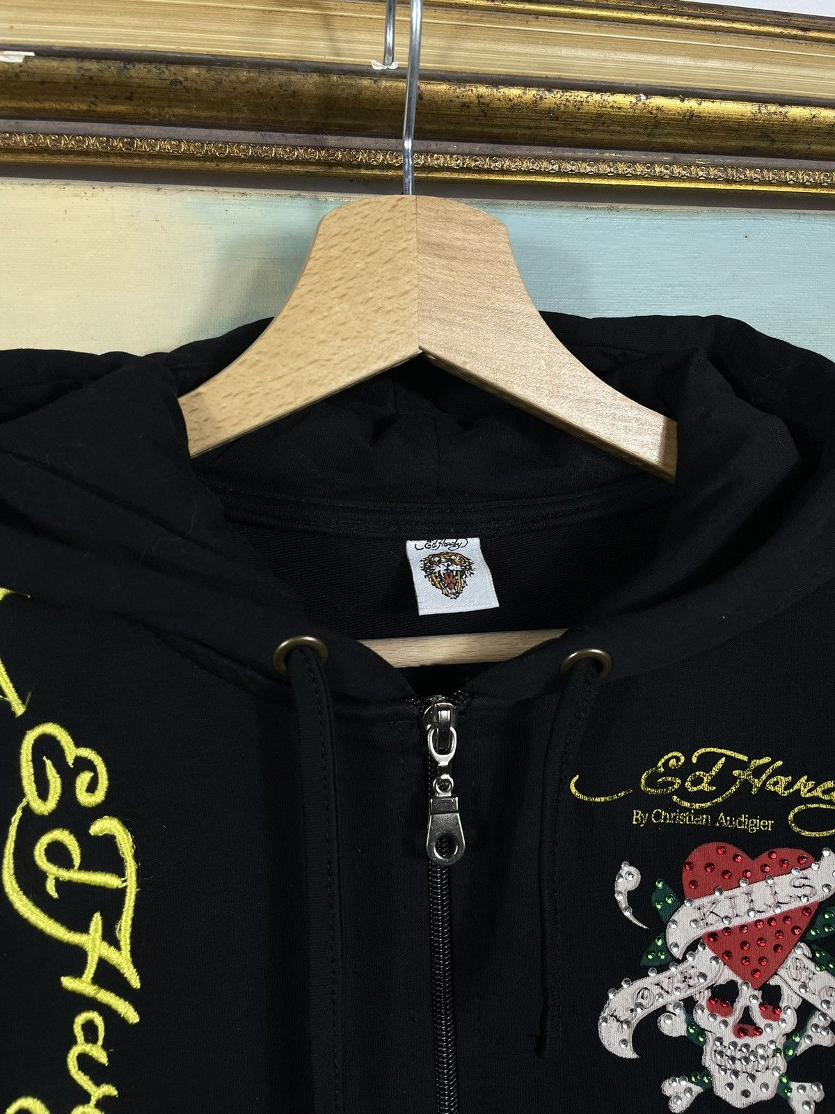 Christian Audigier × Ed Hardy × Vintage Ed Hardy Retro 00s Hoodie With Crystals Affliction Grunge Size M / US 6-8 / IT 42-44 - 6 Thumbnail