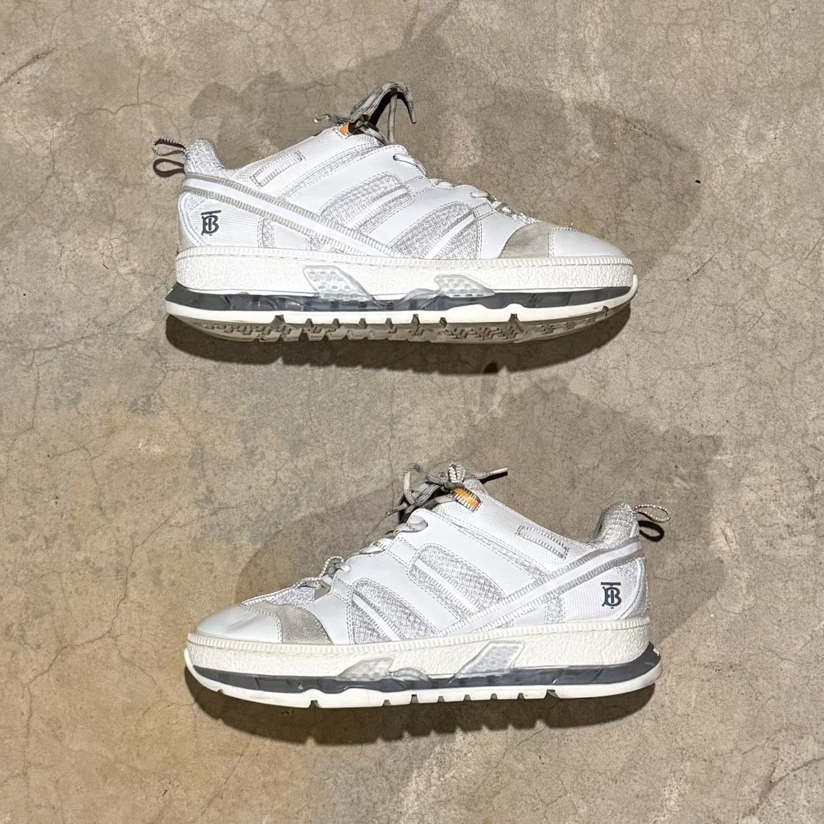 Burberry Burberry Union Mesh Leather Sneakers White US 12 Size US 12 / EU 45 - 3 Thumbnail