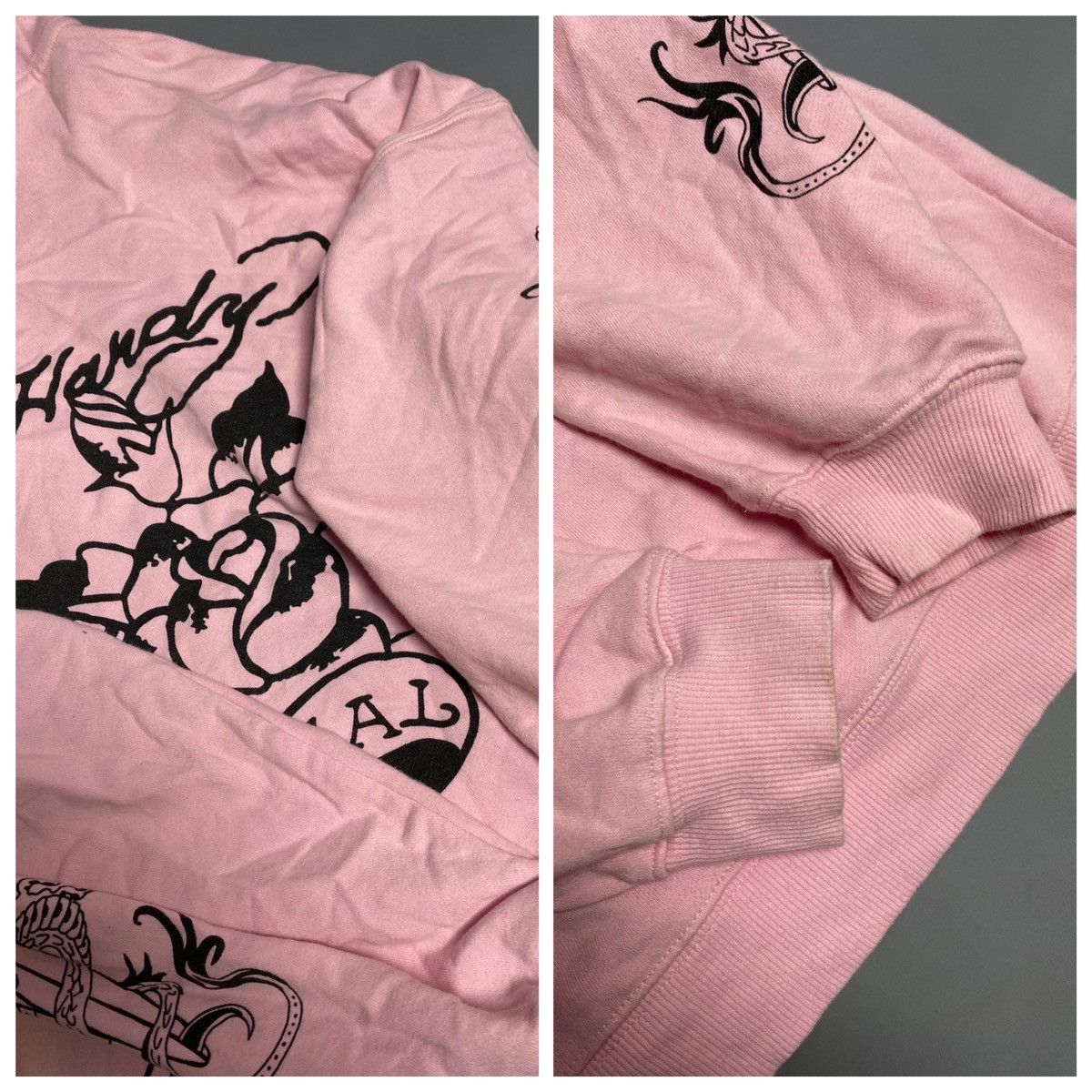 Christian Audigier Ed Hardy Love Hoodie Pink Graphic Women's L Bleach Damage Size L / US 10 / IT 46 - 21 Thumbnail
