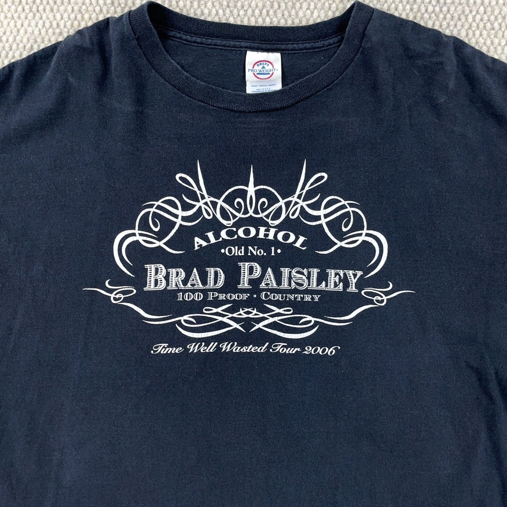 Delta VINTAGE Brad Paisley Shirt XL Black Graphic Print Band Tee Country Music Mens Size US XL / EU 56 / 4 - 3 Thumbnail