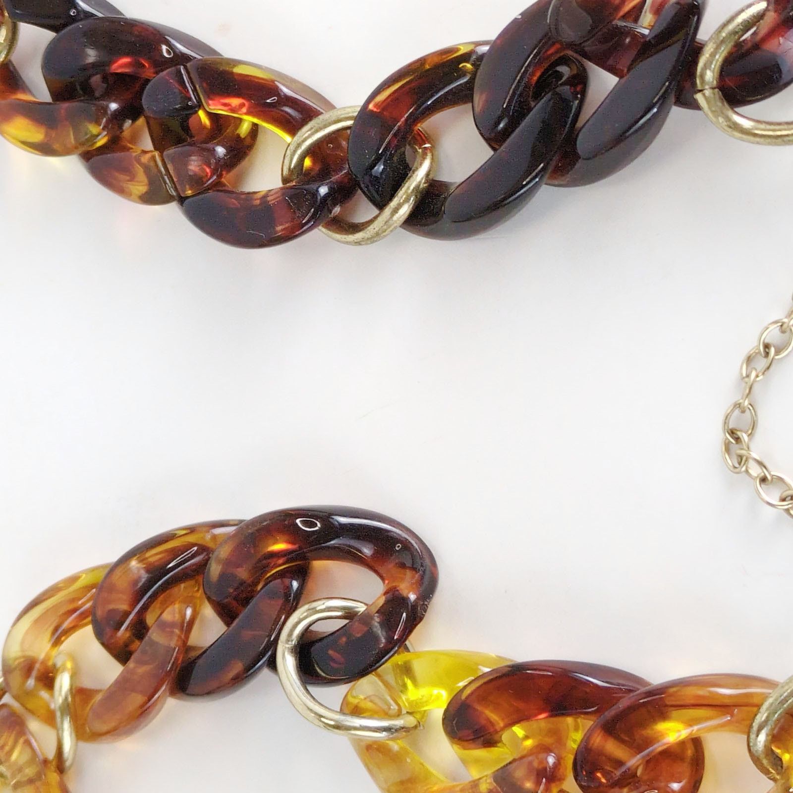 Vintage Premier Designs Margot Acrylic Tort Goldtone Links Necklace Size ONE SIZE - 5 Thumbnail