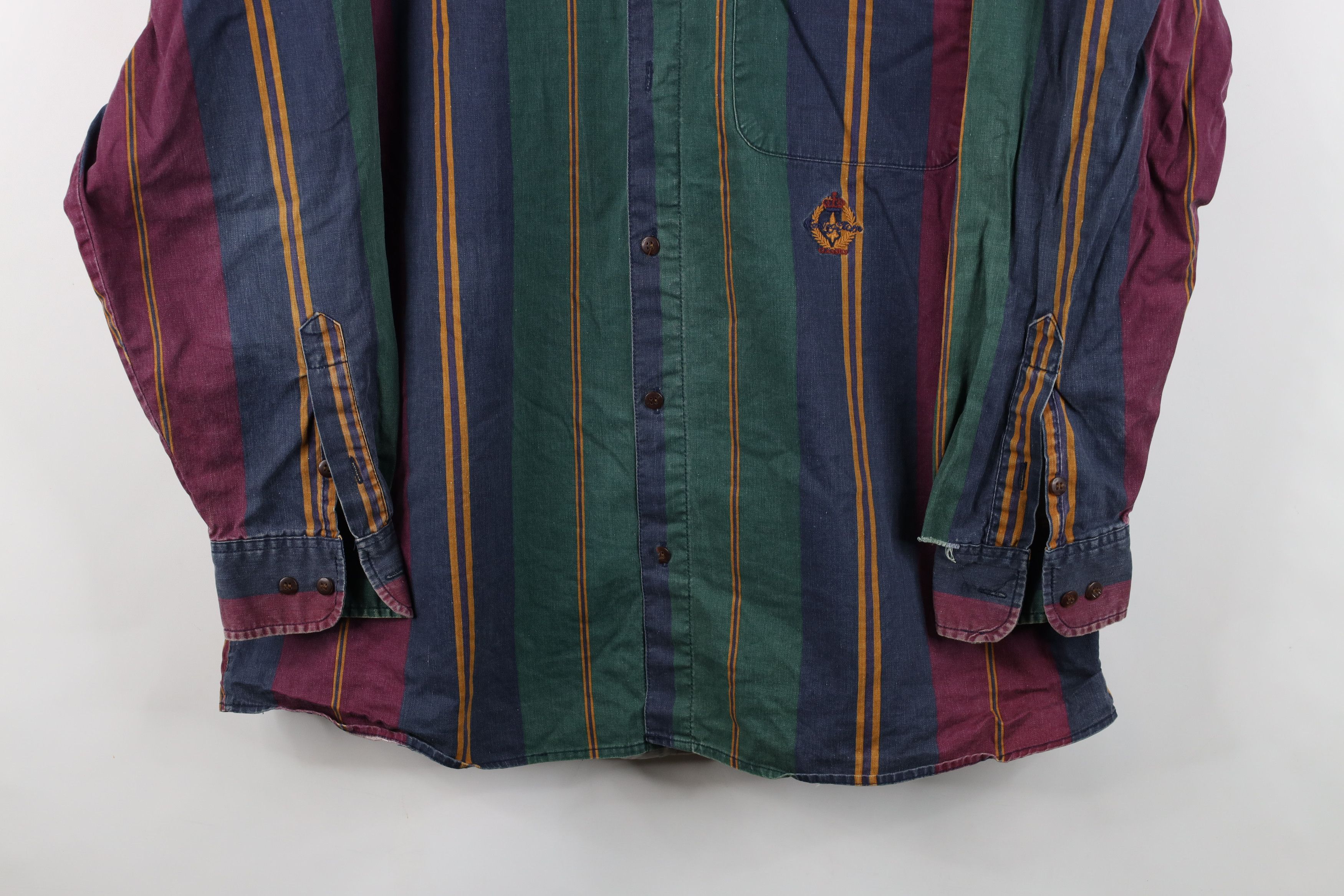 Vintage Vintage 90s Streetwear Rainbow Striped Button Shirt Size US M / EU 48-50 / 2 - 3 Thumbnail