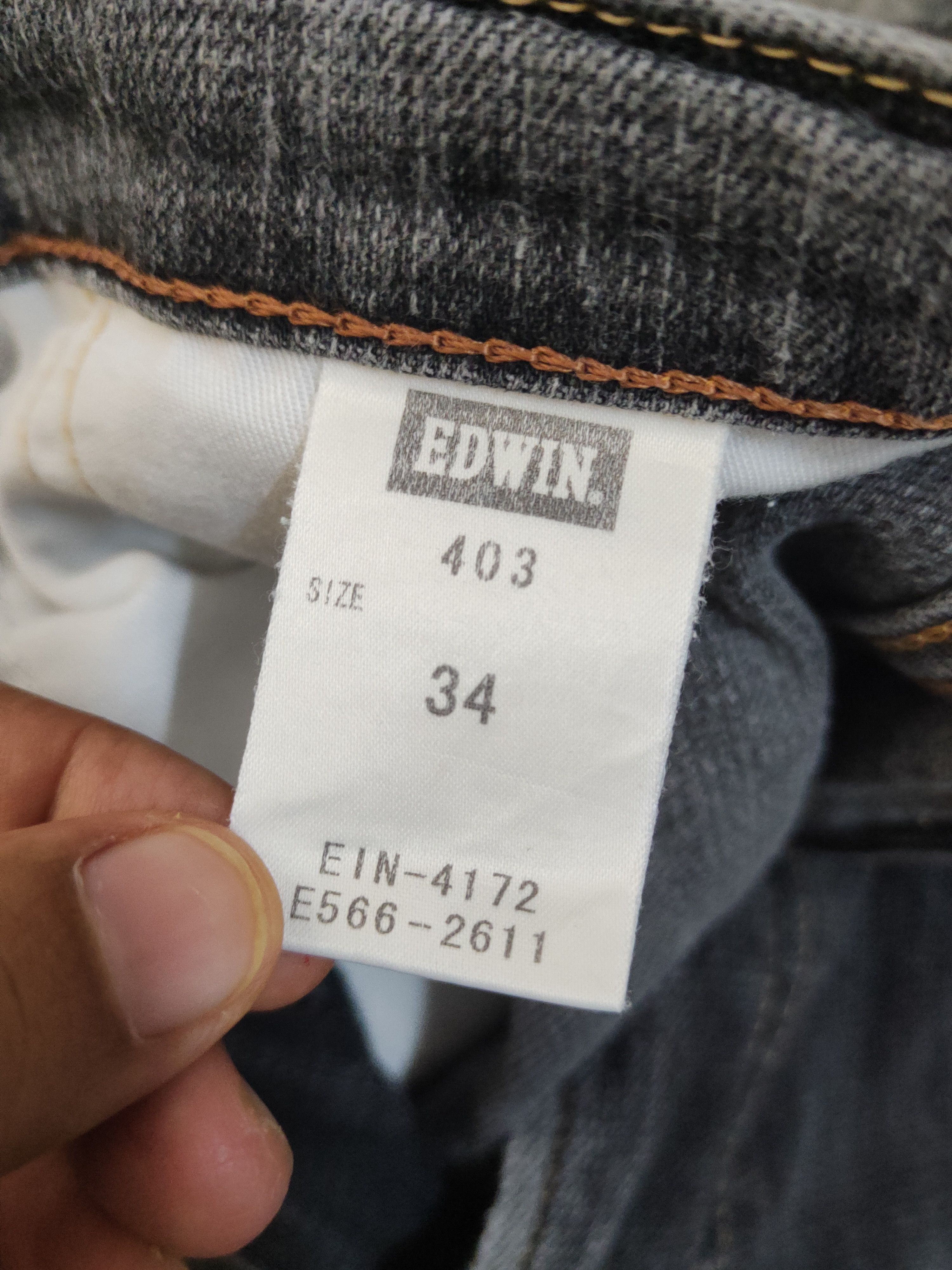 Edwin Edwin Black Distressed Ripped Jeans #W1322 Size US 35 - 16 Thumbnail