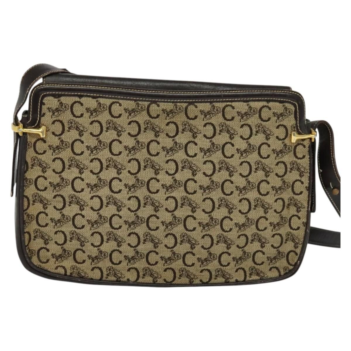 Celine CELINE C Sulky Shoulder Bag Canvas Beige Gold Size ONE SIZE - 3 Thumbnail