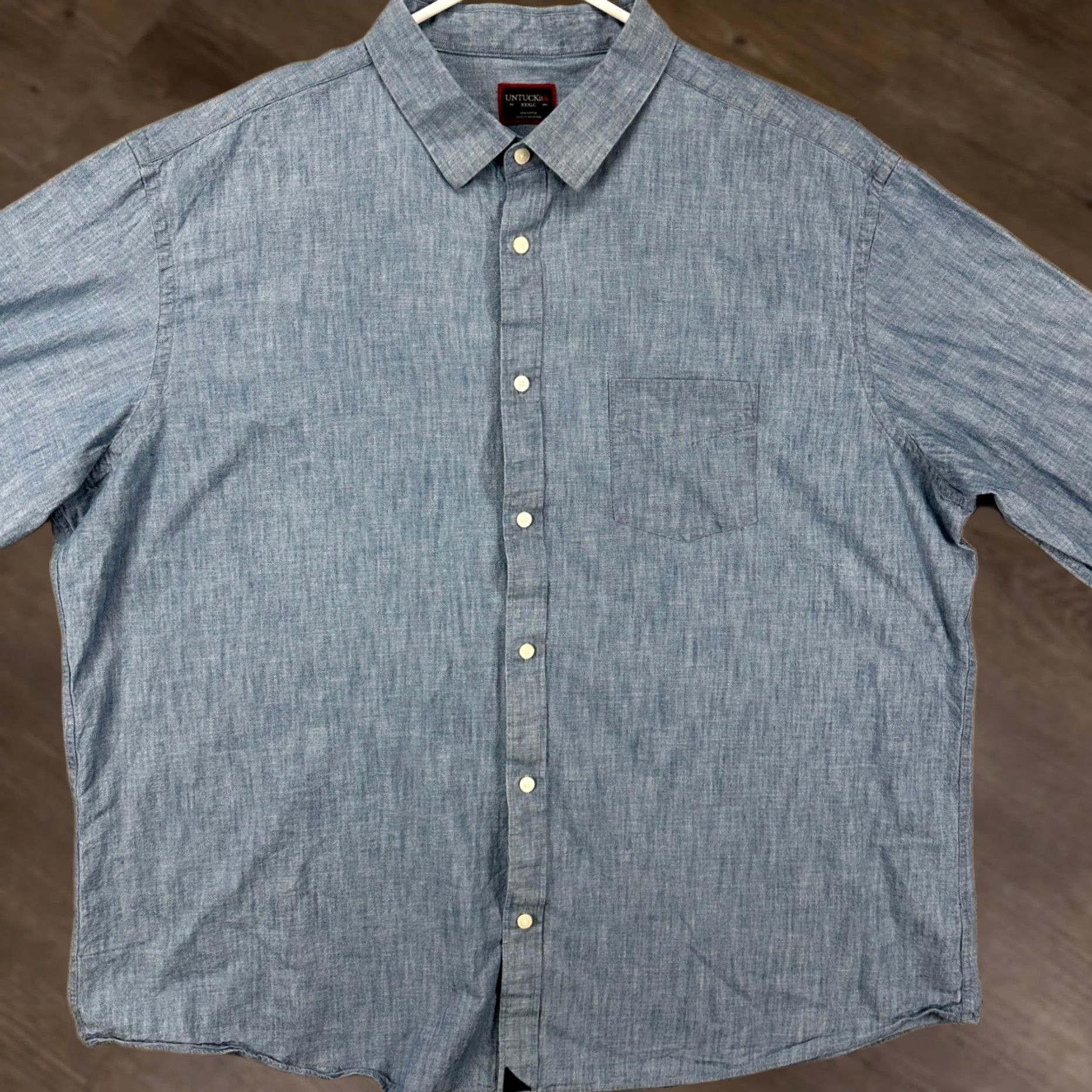 UNTUCKit UNTUCKit Shirt Button Up Men 3XL Big Tall Blue Long Sleeve Pocket Outdoor Casual Shirt Size US XXL / EU 58 / 5 - 1 Thumbnail