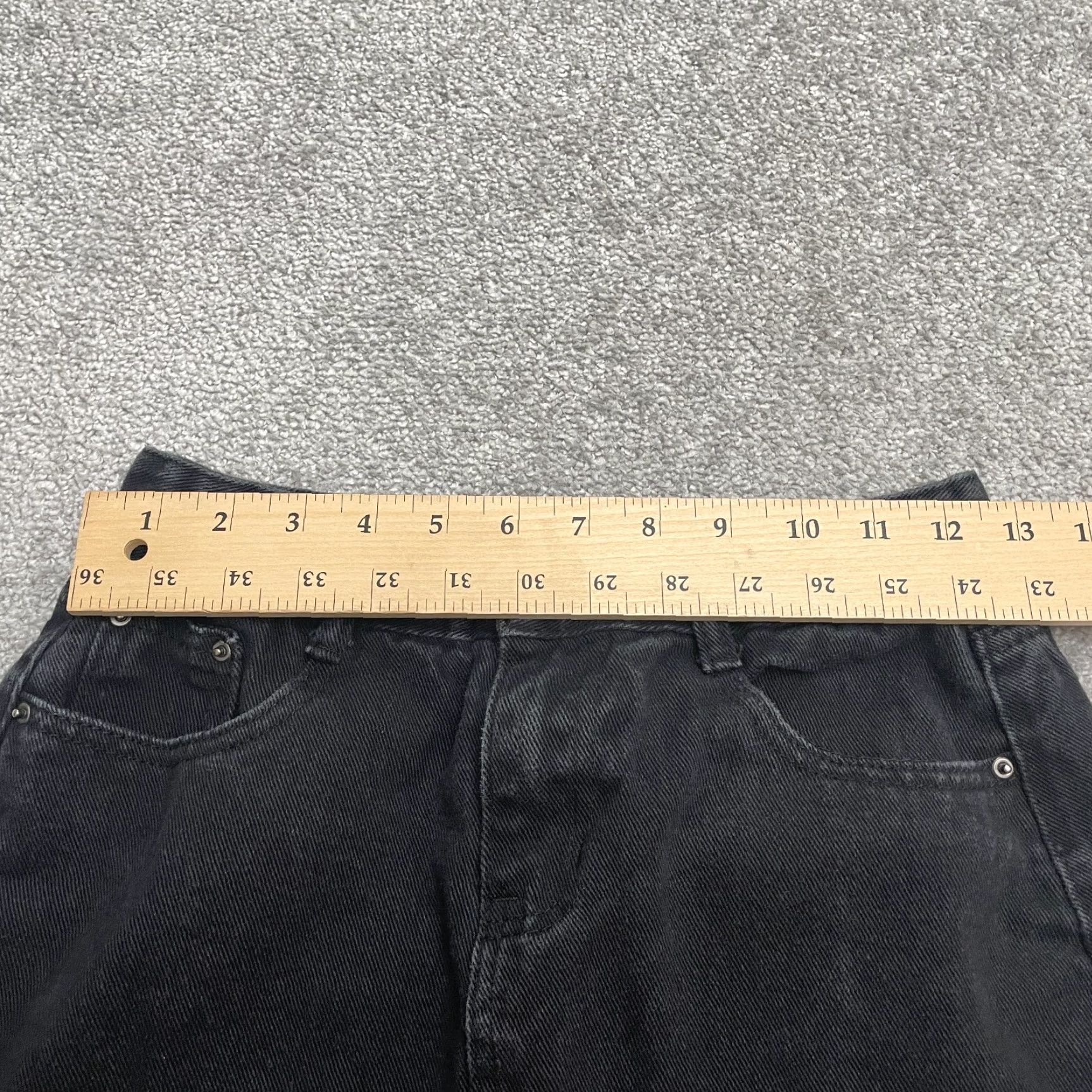 Denime Unbranded Denim Skirt Womens Short A-Line High Rise Black Dark Wash Mini 26 in Waist Pockets Casual Comfort Cotton Spandex Regular Size M Size 32" / US 10 / IT 46 - 6 Thumbnail