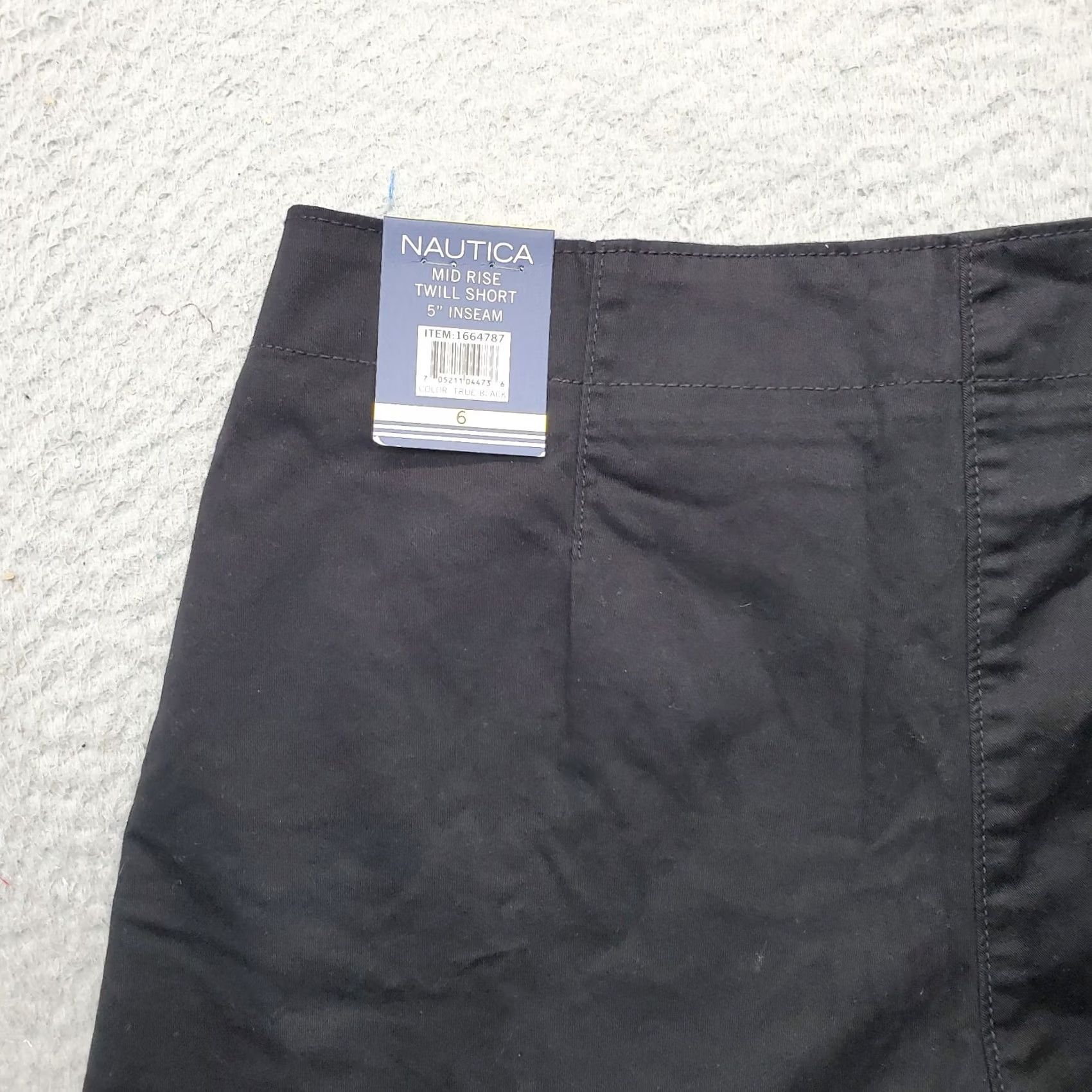 Nautica Nautica Women Chino Shorts 6 Black Twill Mid Rise Slash Pocket Stretch Size 28" / US 6 / IT 42 - 8 Thumbnail