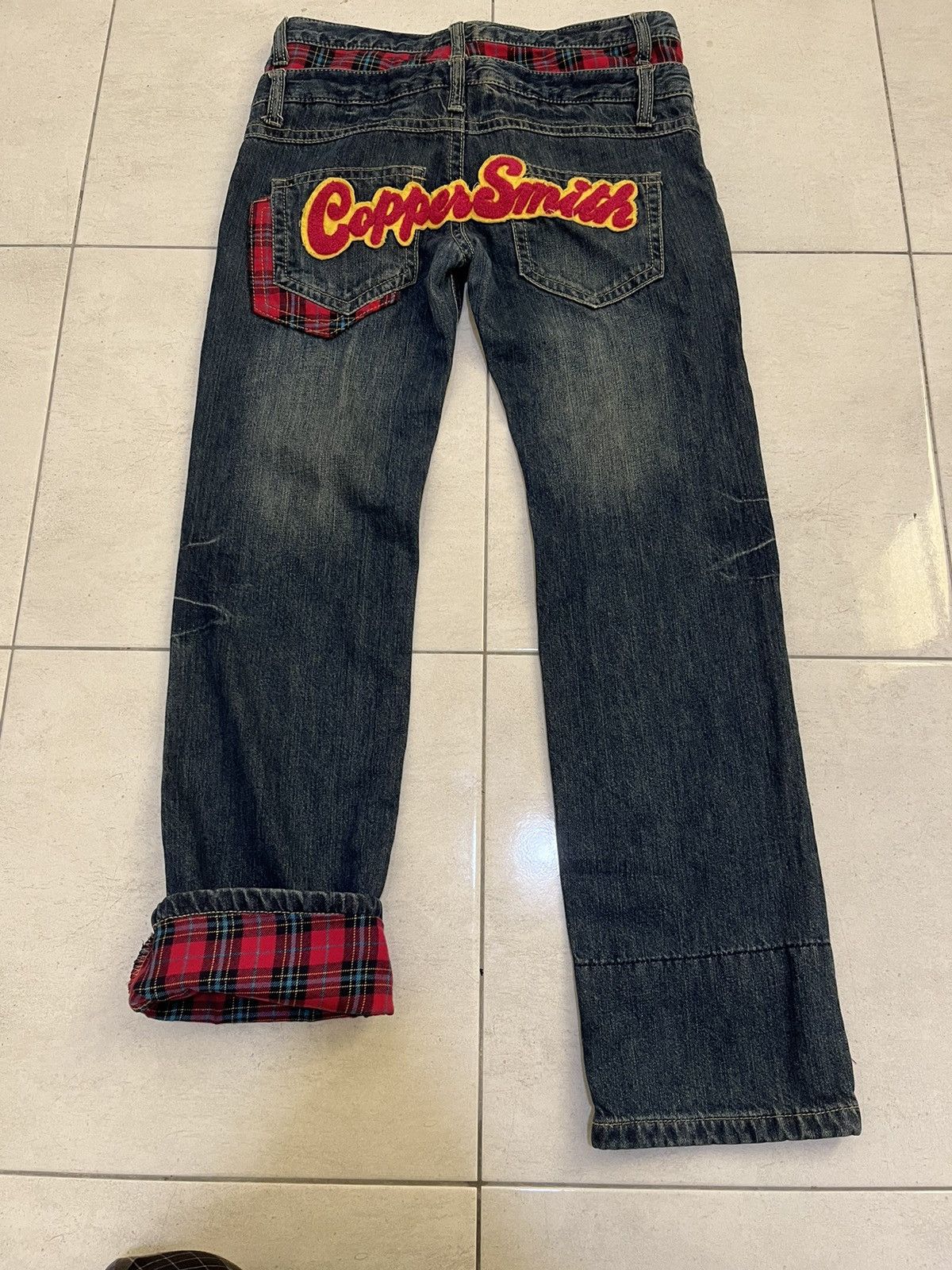 image of Hysteric Glamour x Vintage Double Waist Smith Jeans in Dark Blue, Men's (Size 32)