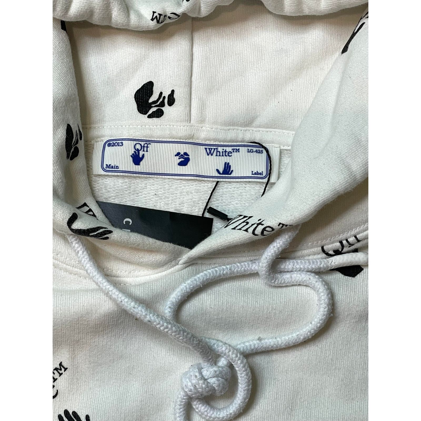 Off-White Off White All Over Logo White Hoodie Size S / US 4 / IT 40 - 2 Thumbnail