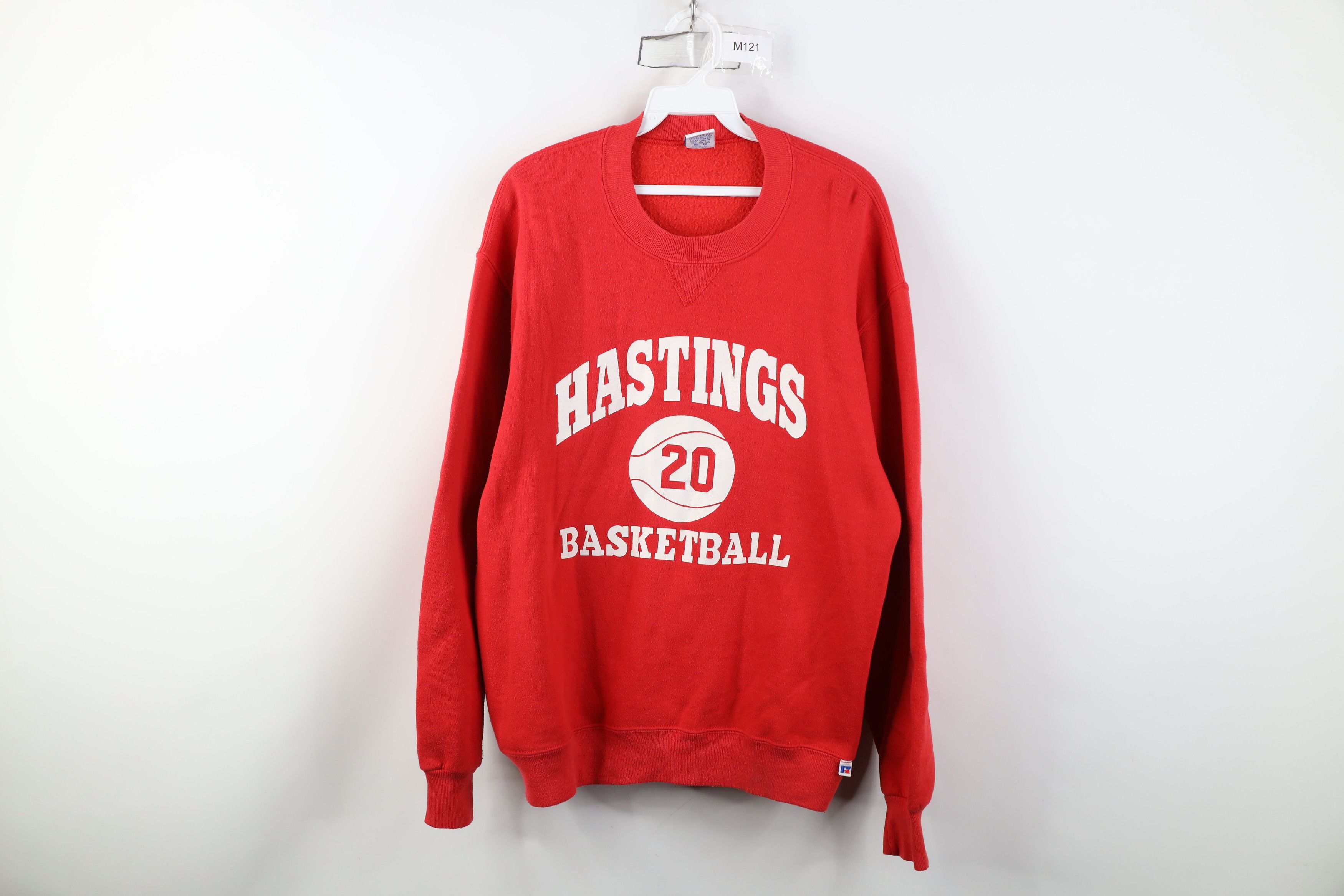Russell Athletic Vintage 90s Russell Athletic Basketball Sweatshirt Red USA Size US L / EU 52-54 / 3 - 1 Thumbnail