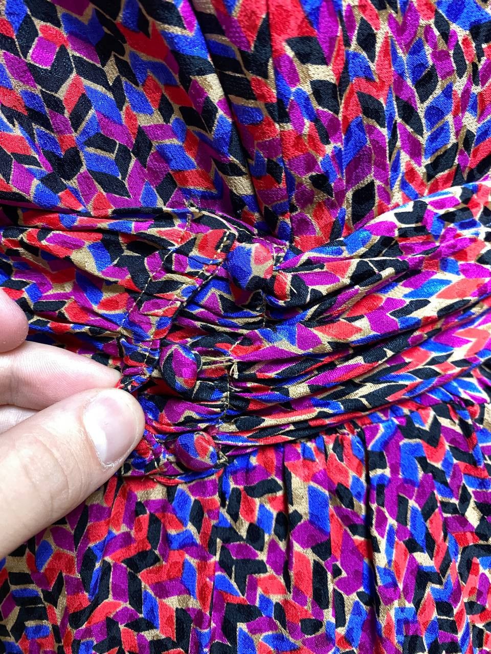 Other Vintage Francesca Of Damon For Starington Saks Silk Dress Size L / US 10 / IT 46 - 4 Thumbnail