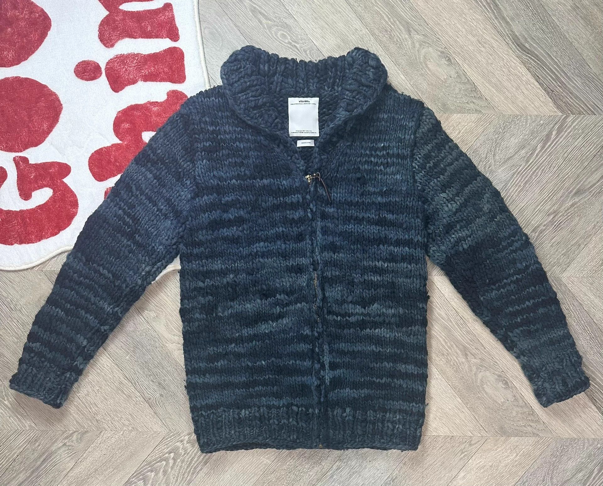 Visvim VISVIM 12AW COWICHAN F.Z. Indigo Wool Zip Sweater Size US S / EU 44-46 / 1 - 1 Thumbnail