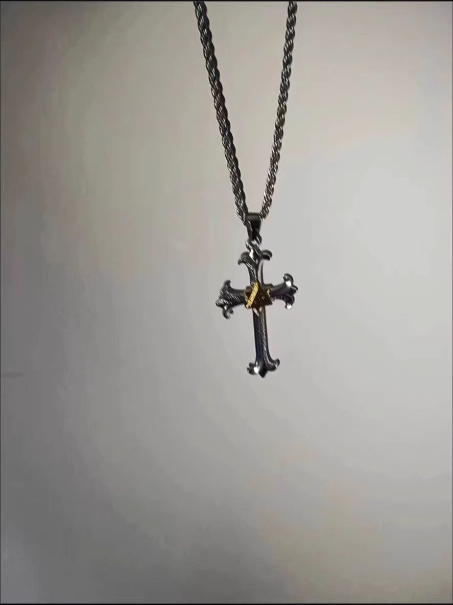 VIBE Chrome Cross Necklace Vintage chain Size ONE SIZE - 4 Thumbnail