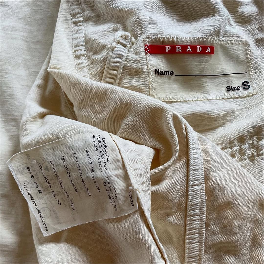 Prada 00’s Prada Sport Cotton/Linen Eyelet Work Jacket Size US M / EU 48-50 / 2 - 8 Thumbnail