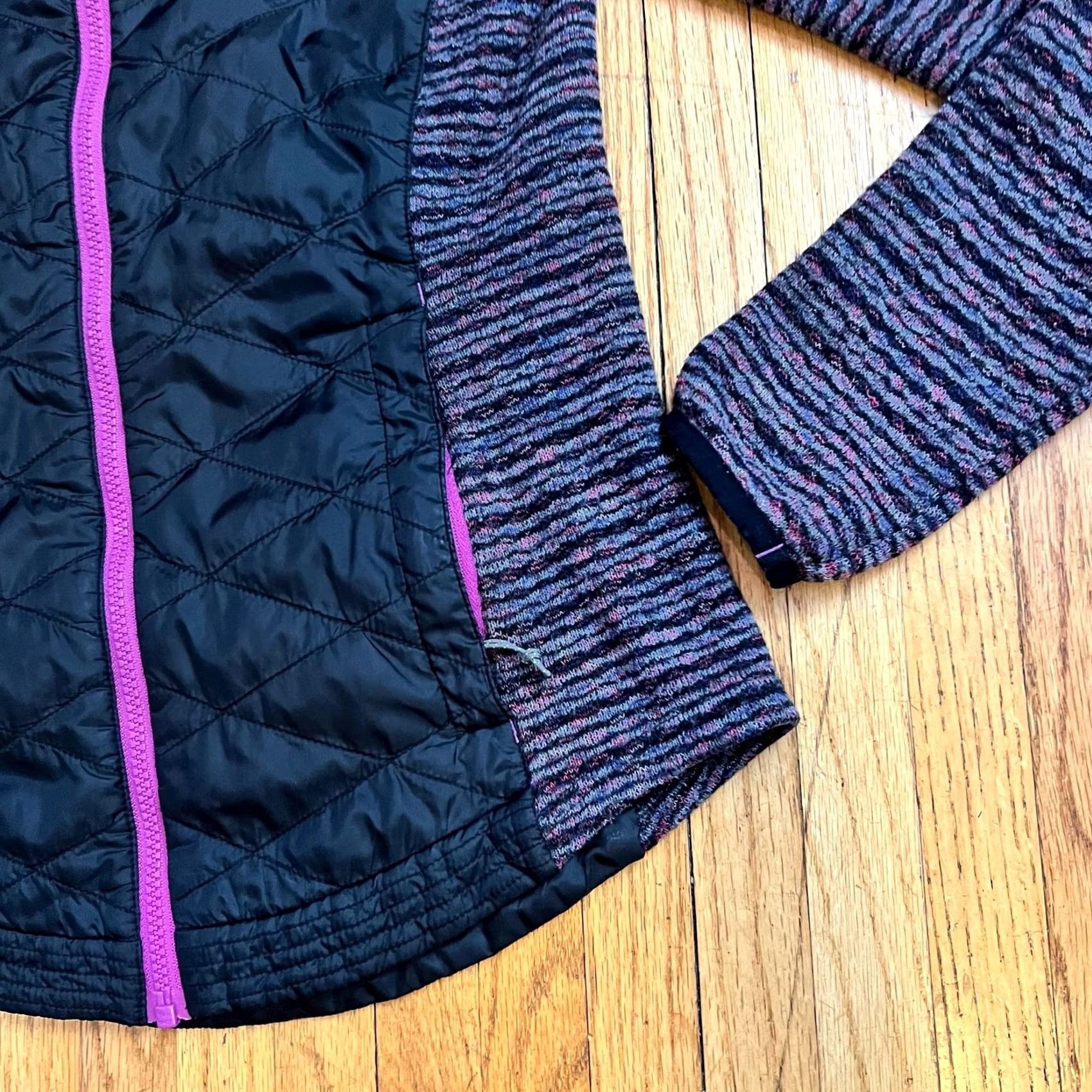 Vintage Title Nine Jacket Womens Small Black Wool Puffer Long Sleeve Purple Blend Trail Womens Size S / US 4 / IT 40 - 2 Thumbnail