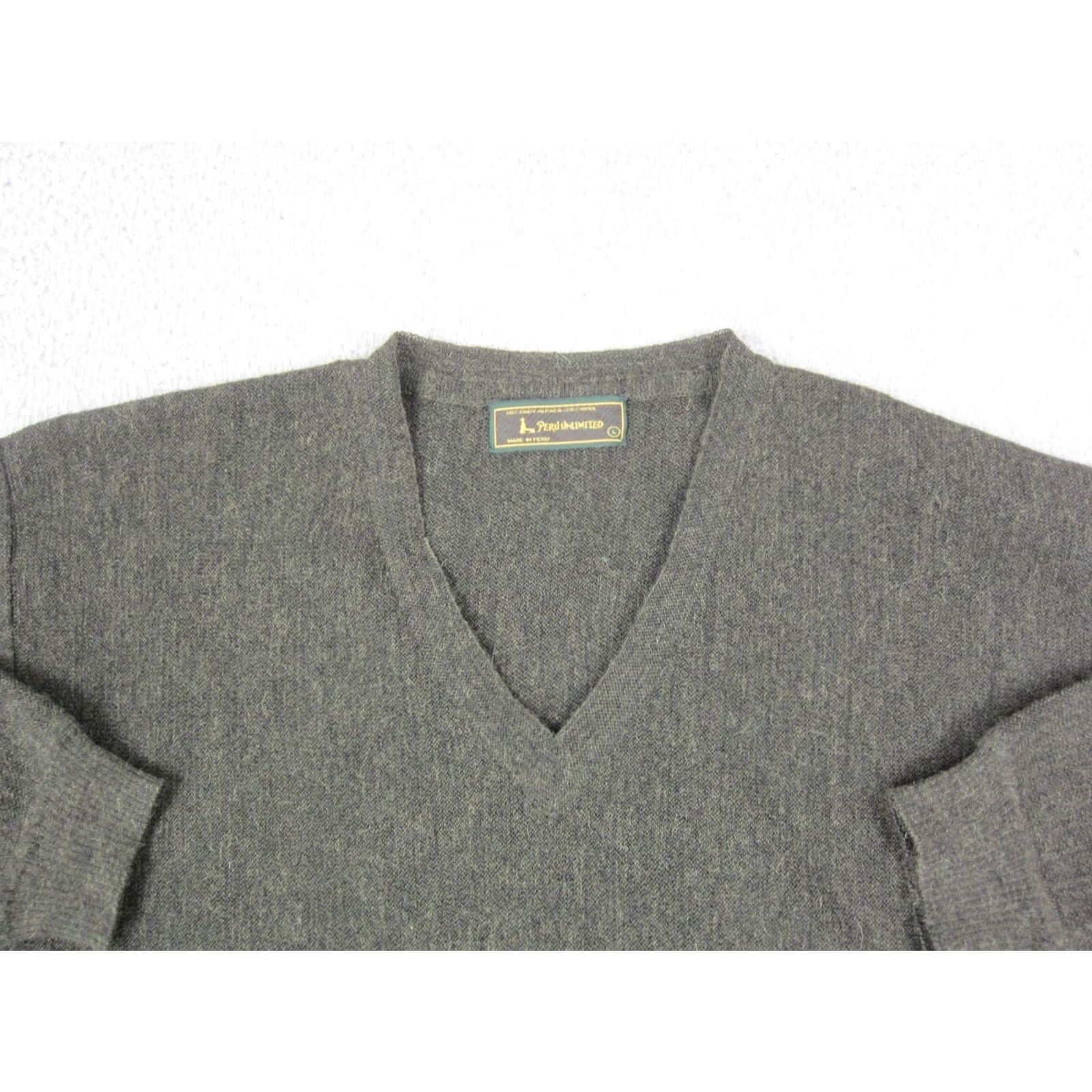 Vintage VINTAGE Peru Unlimited Sweater Mens Large Green Knit Alpaca Wool V-Neck 90s Size US L / EU 52-54 / 3 - 2 Thumbnail