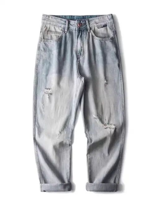 Japanese Brand Akitsuma x Kei Light Gray High Street Vintage Casual Jeans Size US 31 - 6 Thumbnail