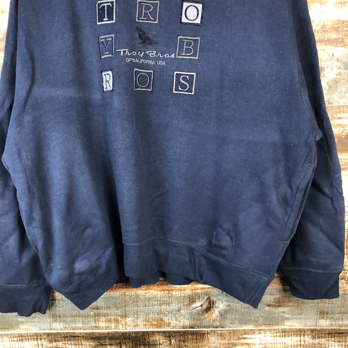 Japanese Brand × Vintage Troy Bros vintage Dark Blue Sweatshirt #A2019 Size US L / EU 52-54 / 3 - 6 Thumbnail