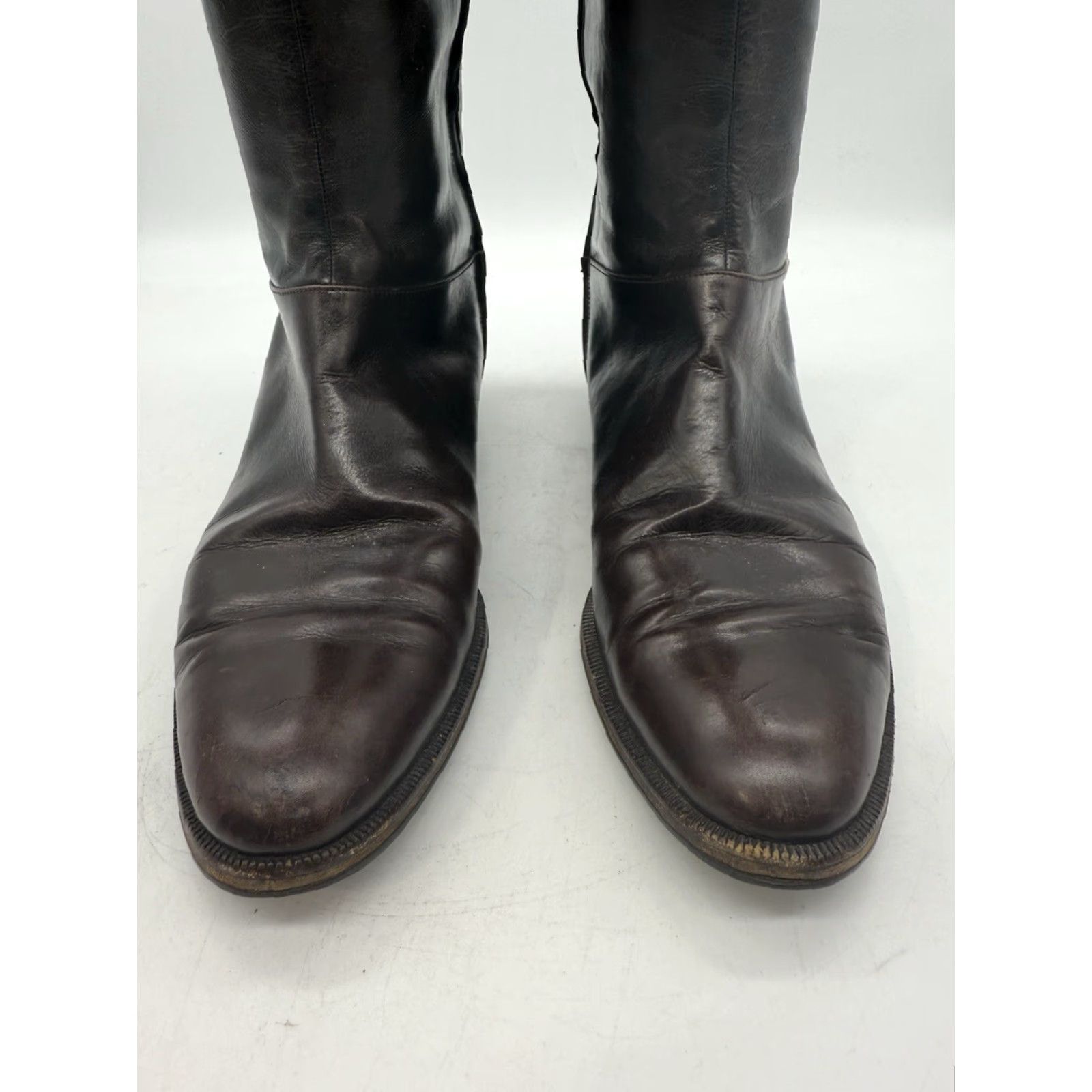 Salvatore Ferragamo Salvatore Ferragamo Womens Brown Riding Boots Size 6.5 AA Narrow Knee High Zipper Leather Upper Ca lf Narrow Boots Fall Womens Shoes Size US 7 / IT 37 - 3 Thumbnail