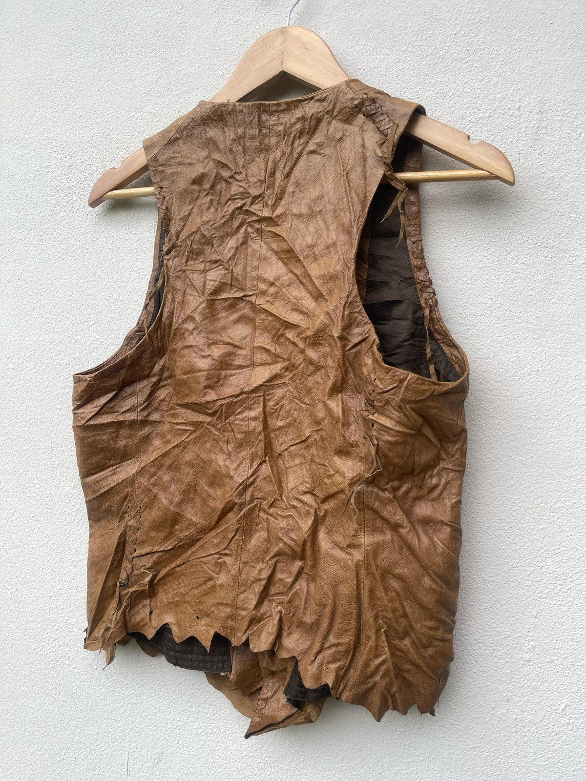 If Six Was Nine × Japanese Brand × Le Grande Bleu (L.G.B.) GOA Deconstructed Leather Vest Jacket Size US M / EU 48-50 / 2 - 14 Thumbnail