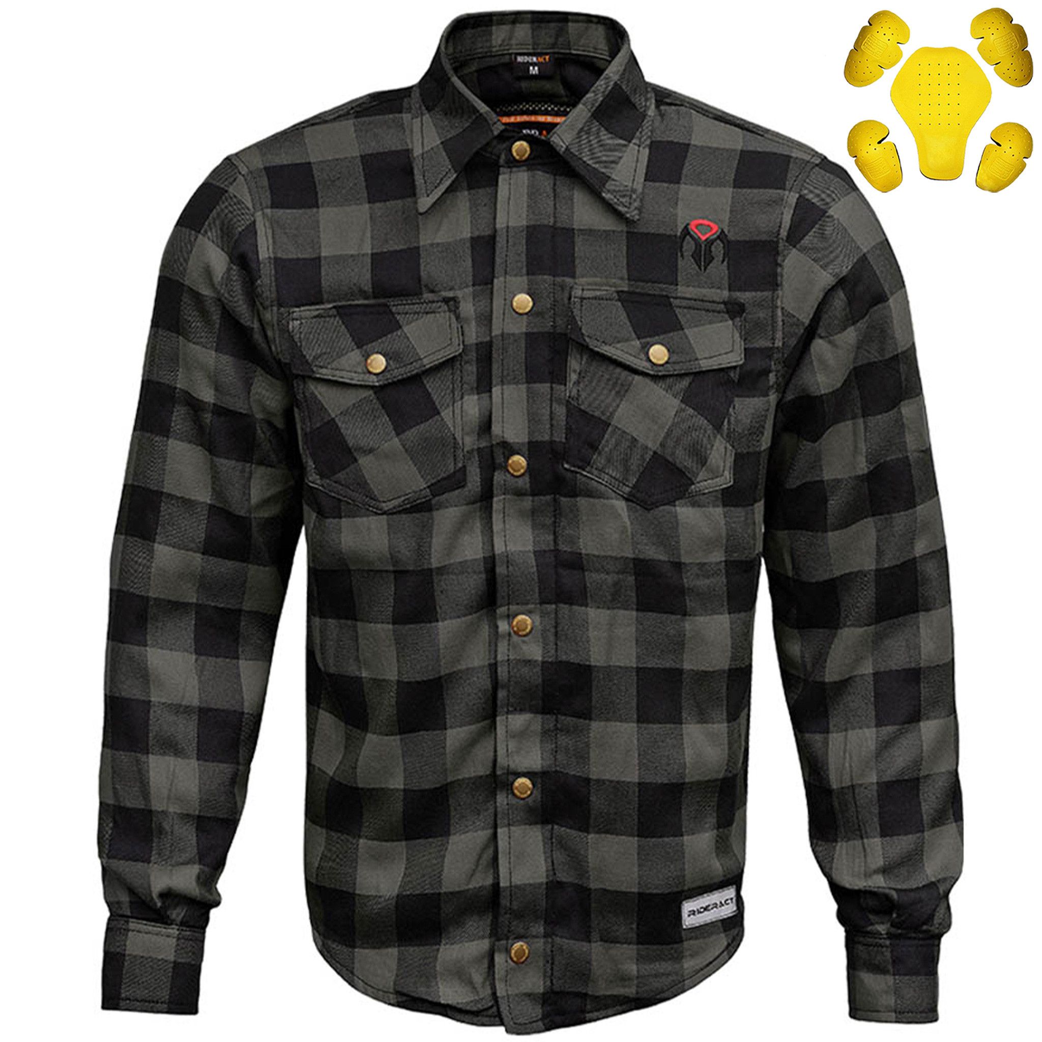 Dixxon × Flannel × Other RIDERACT® Men's Reinforced Flannel MotorcycleSeries Red Size US M / EU 48-50 / 2 - 1 Thumbnail