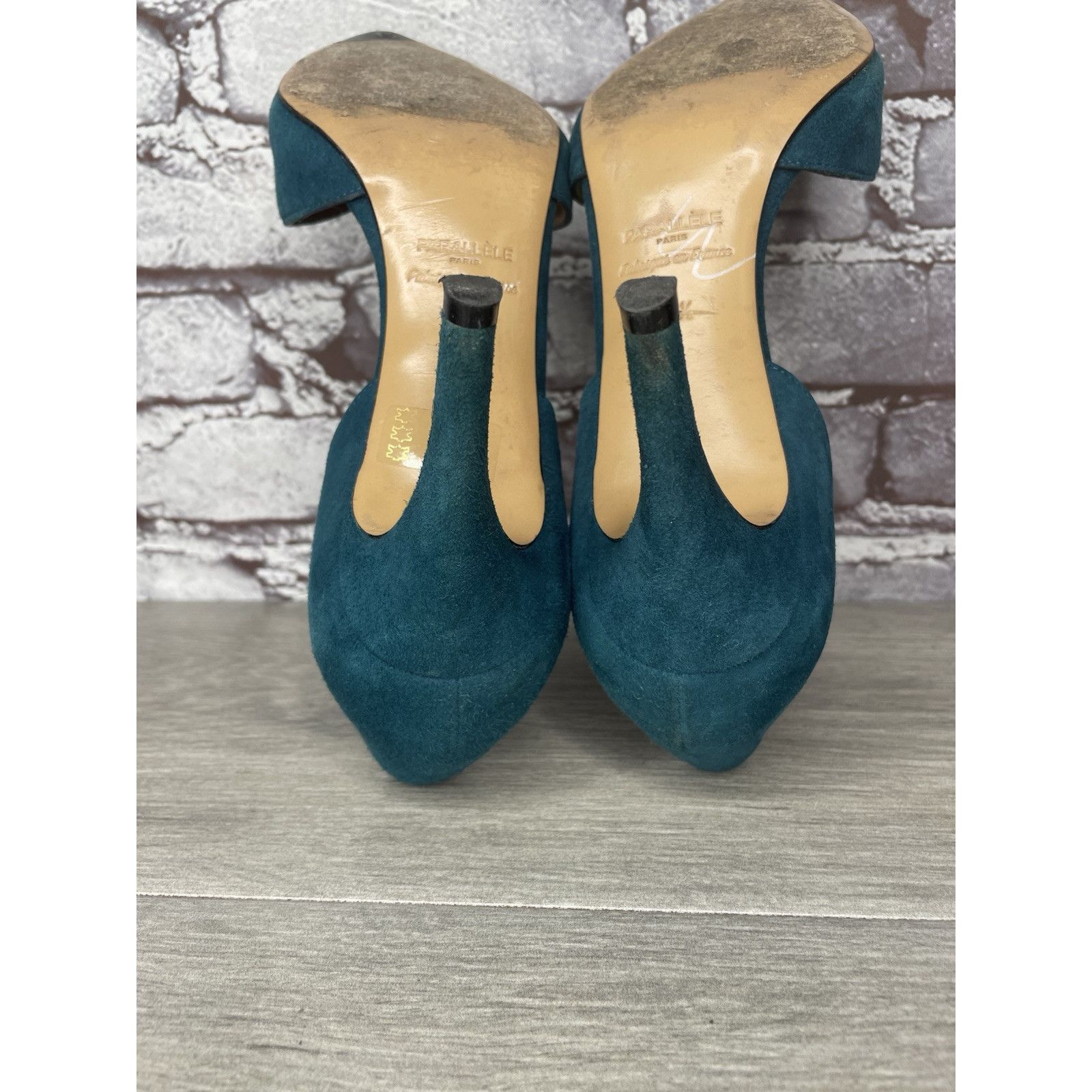 Other Parallele Blue Suede Leather Pointed Toe Stilettos Heels Wom Size US 7.5 / IT 37.5 - 11 Thumbnail