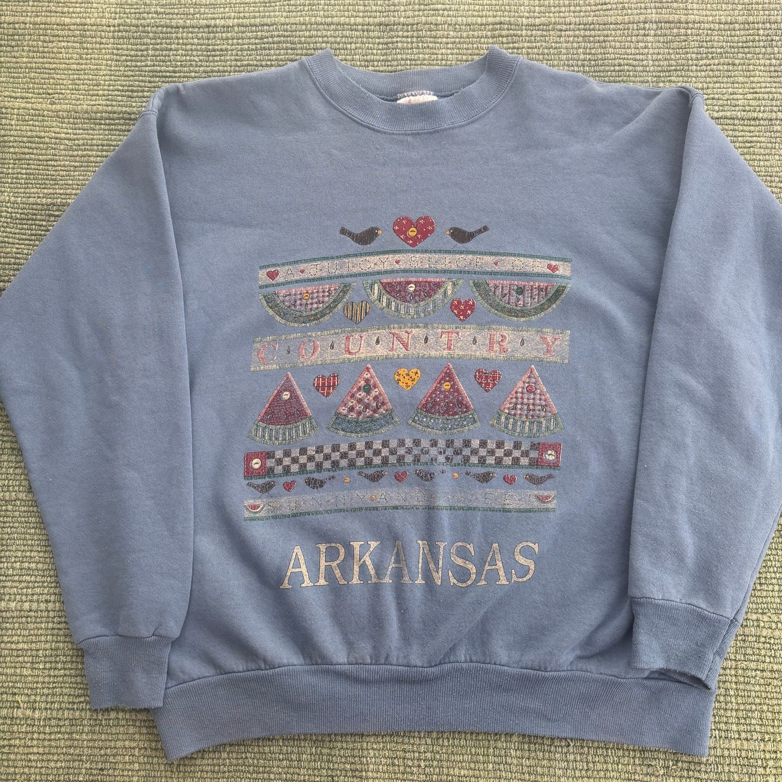 Hanes Vintage Arkansas cottagecore light blue grandma sweatshirt Size M / US 6-8 / IT 42-44 - 1 Thumbnail
