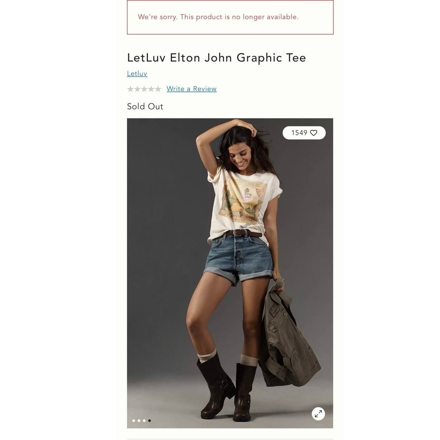 Anthropologie LETLUV Elton John Goodbye Yellow Brick Road Tee Size Small Size XL / US 12-14 / IT 48-50 - 5 Thumbnail